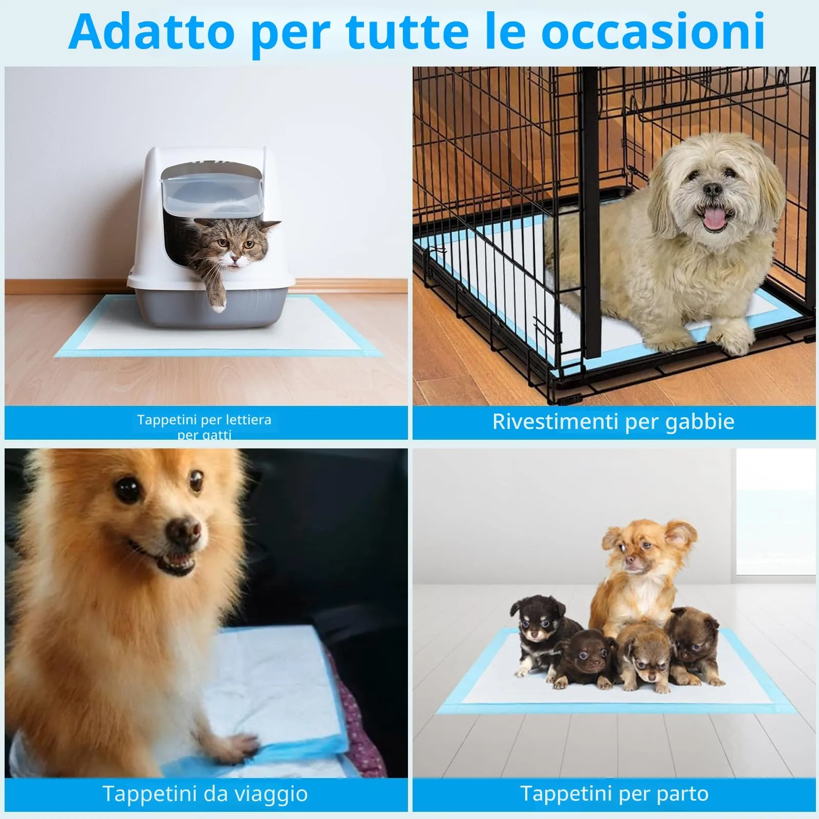 KALBIGRO Tappetini Igienici per Cani, 33 x 45cm, 5 Strati Assorbenti, 100 Pezzi - immagine 7