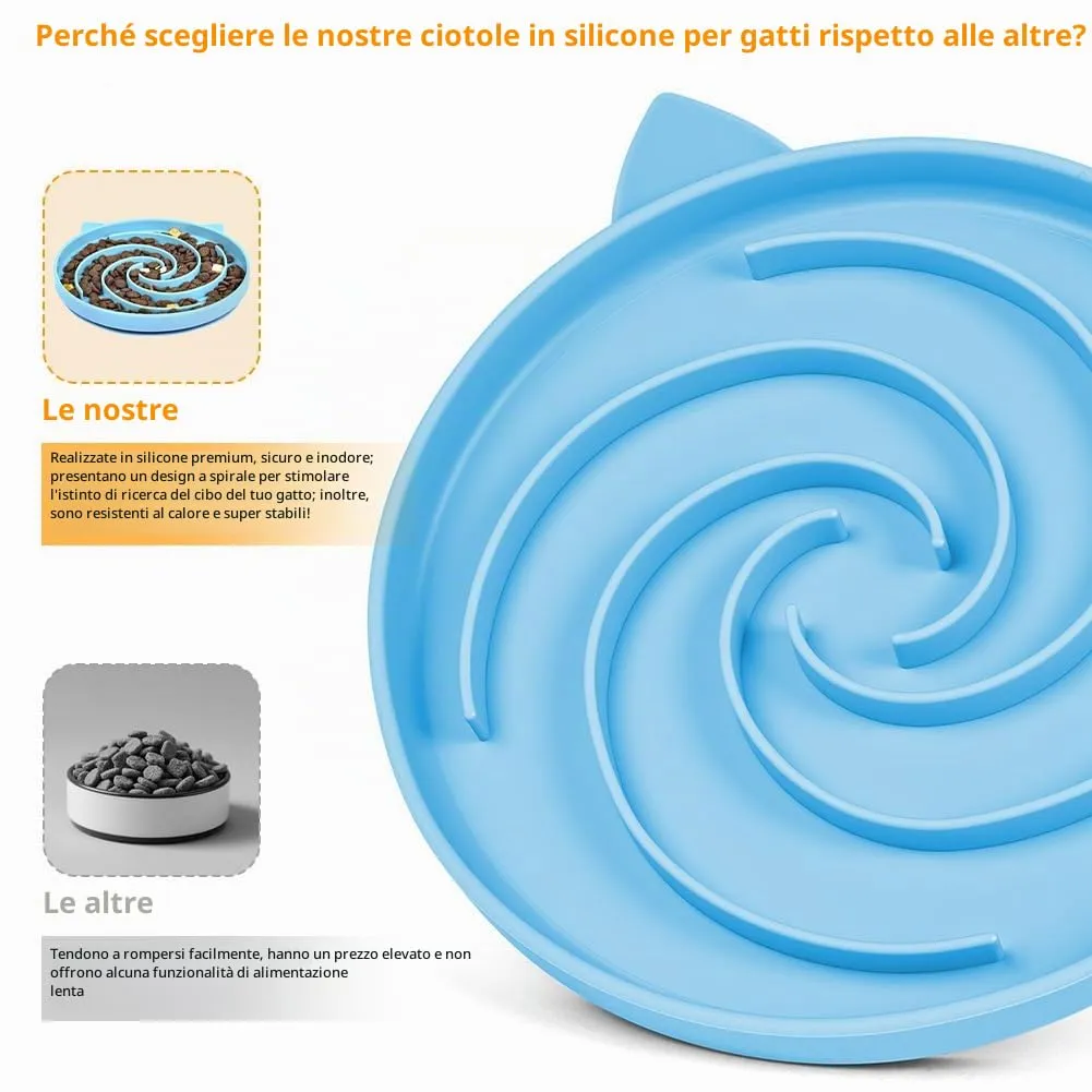 Alaoo Ciotola Anti Ingozzamento con Base Antiscivolo, Blu Lago - immagine 3