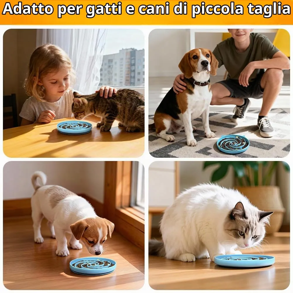 Alaoo Ciotola Anti Ingozzamento con Base Antiscivolo, Blu Lago - immagine 8