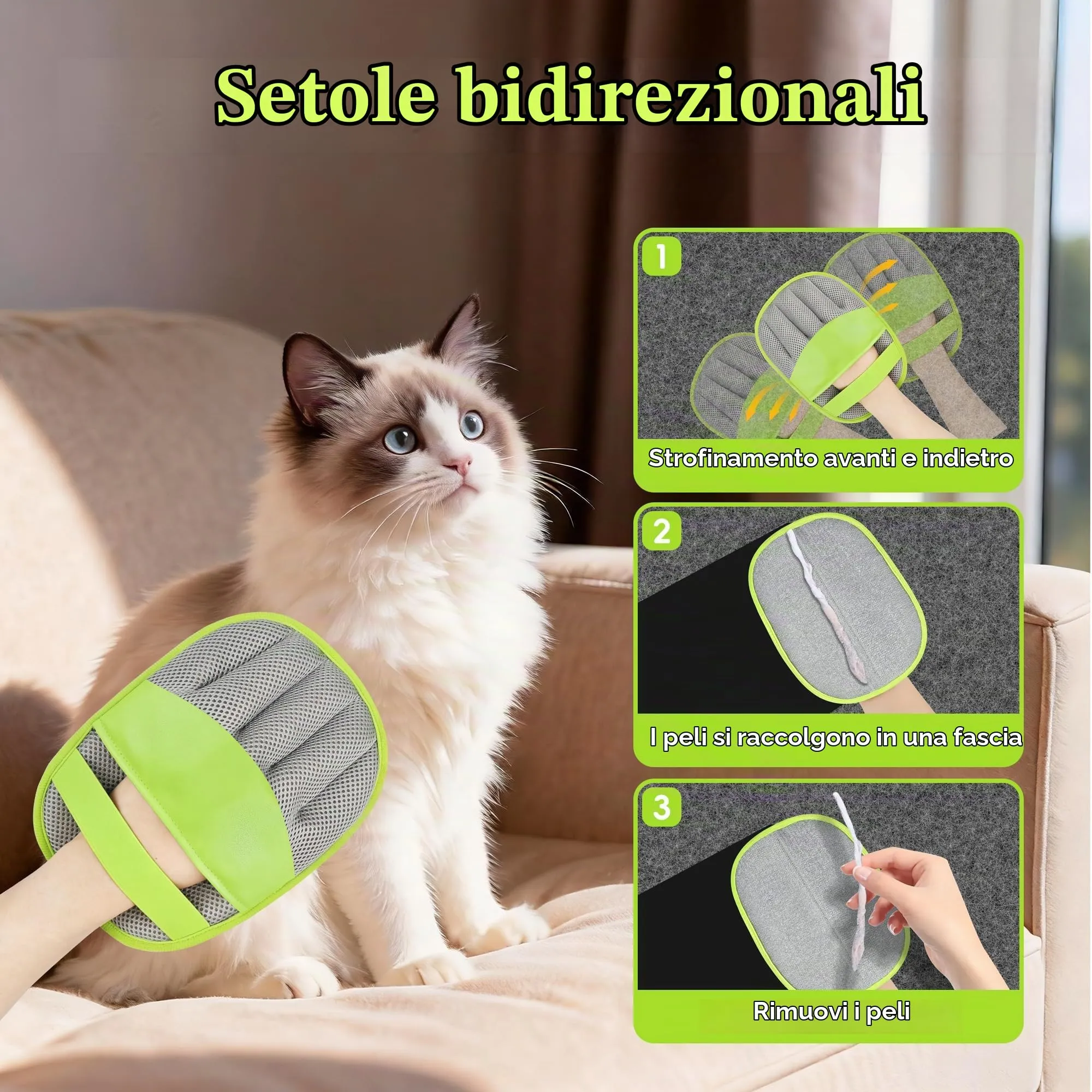 YOSEPATI Guanto per la rimozione dei peli di animali domestici - immagine 2