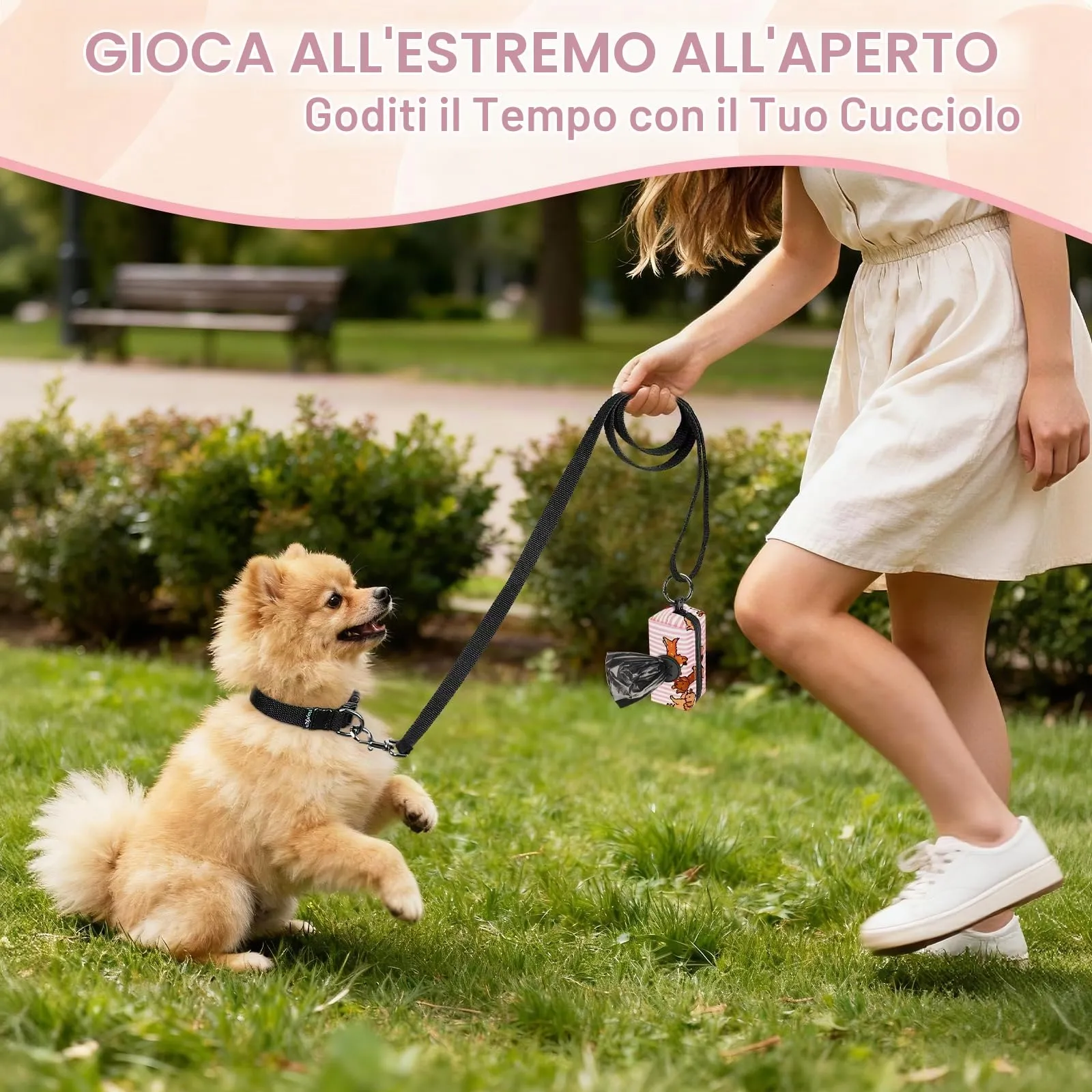 Playexen Porta Sacchetti Cane Dispenser da Guinzaglio con Moschettone, Confezione da 2 (Gato-Colore) - immagine 6