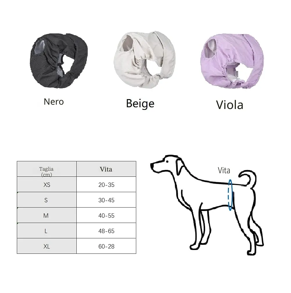 BePetMia Pannolini Lavabili per Cani Femmine, Mutande Riutilizzabili Assorbenti (Viola, XL) - immagine 7