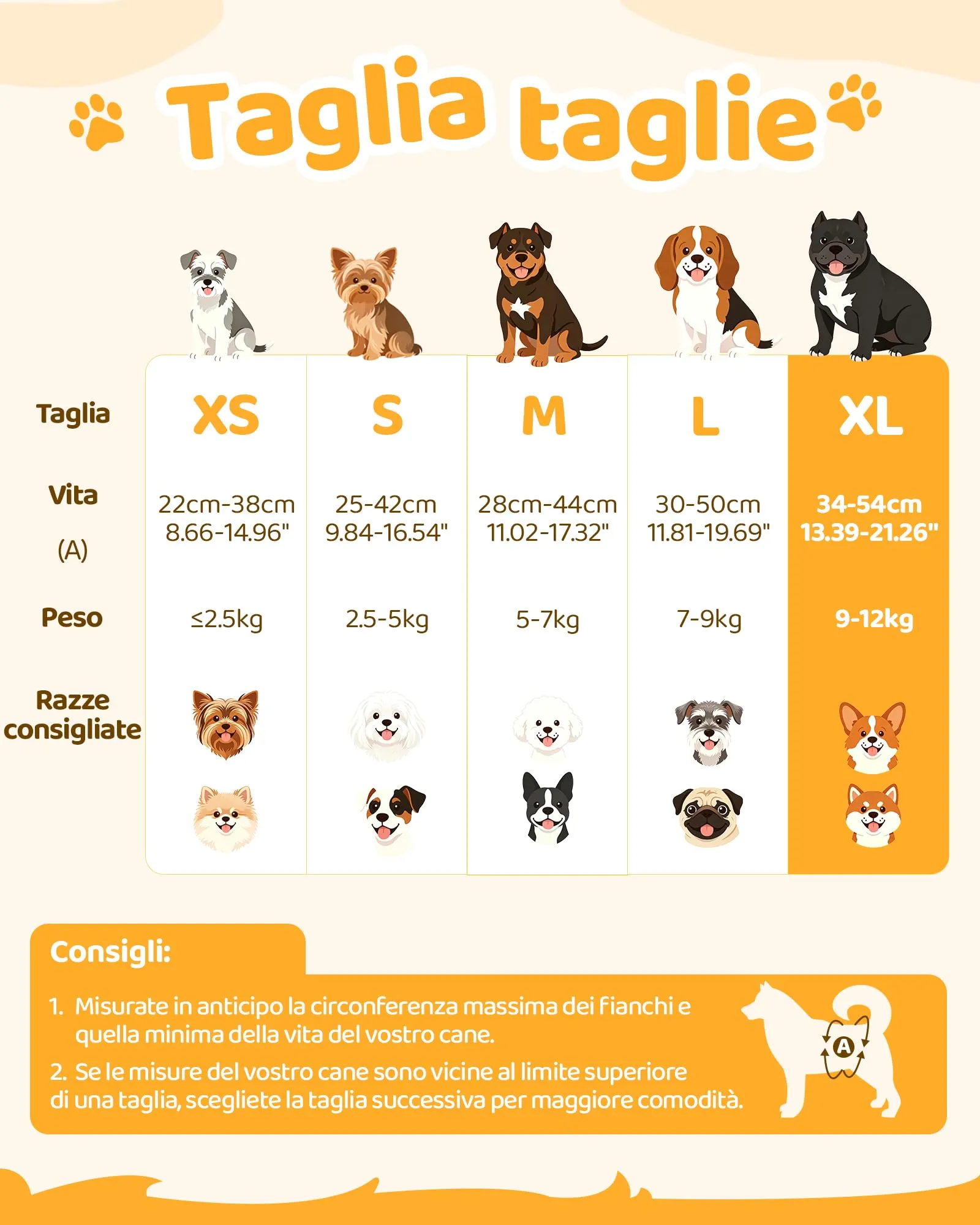 Flying Paws Pannolini Cane Usa e Getta Femmina con Elastico in Vita, XL-15 - immagine 6