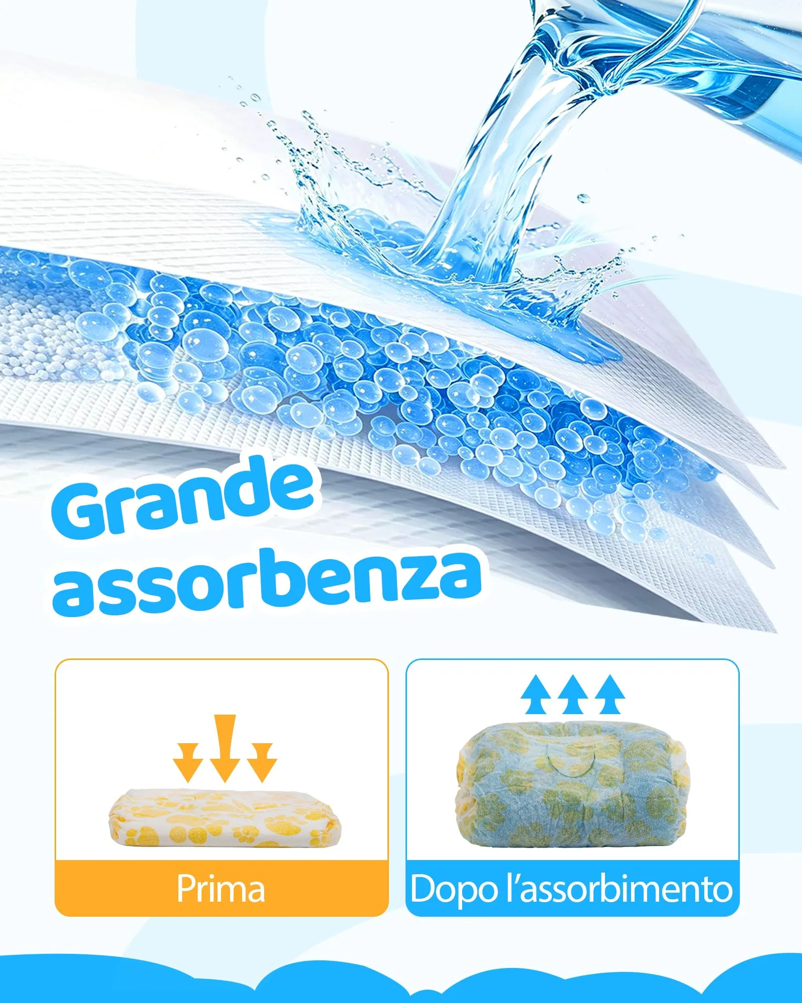 Flying Paws Pannolini Cane Usa e Getta Femmina con Elastico in Vita, L-15 - immagine 4