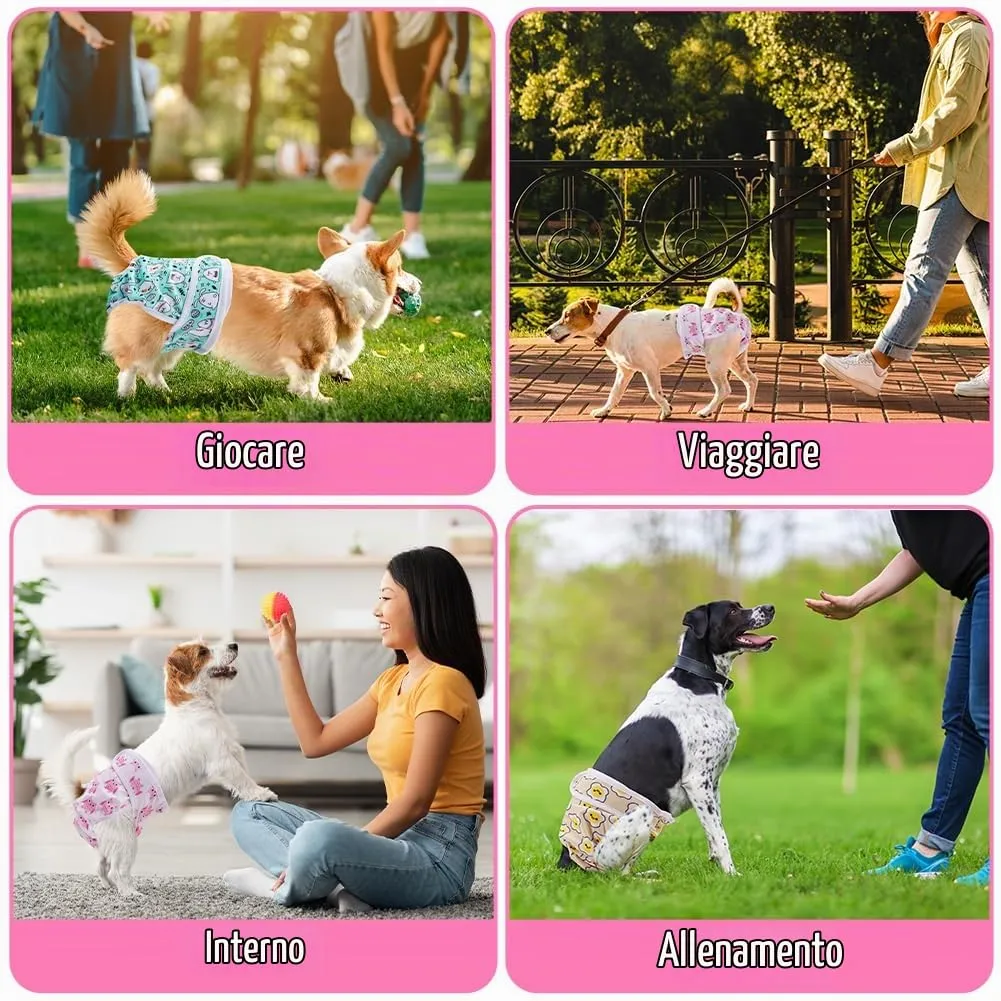 Aomig Pannolini Lavabili per Cani Femmina, Riutilizzabili e Assorbenti, Taglia L (3 Pezzi) - immagine 8