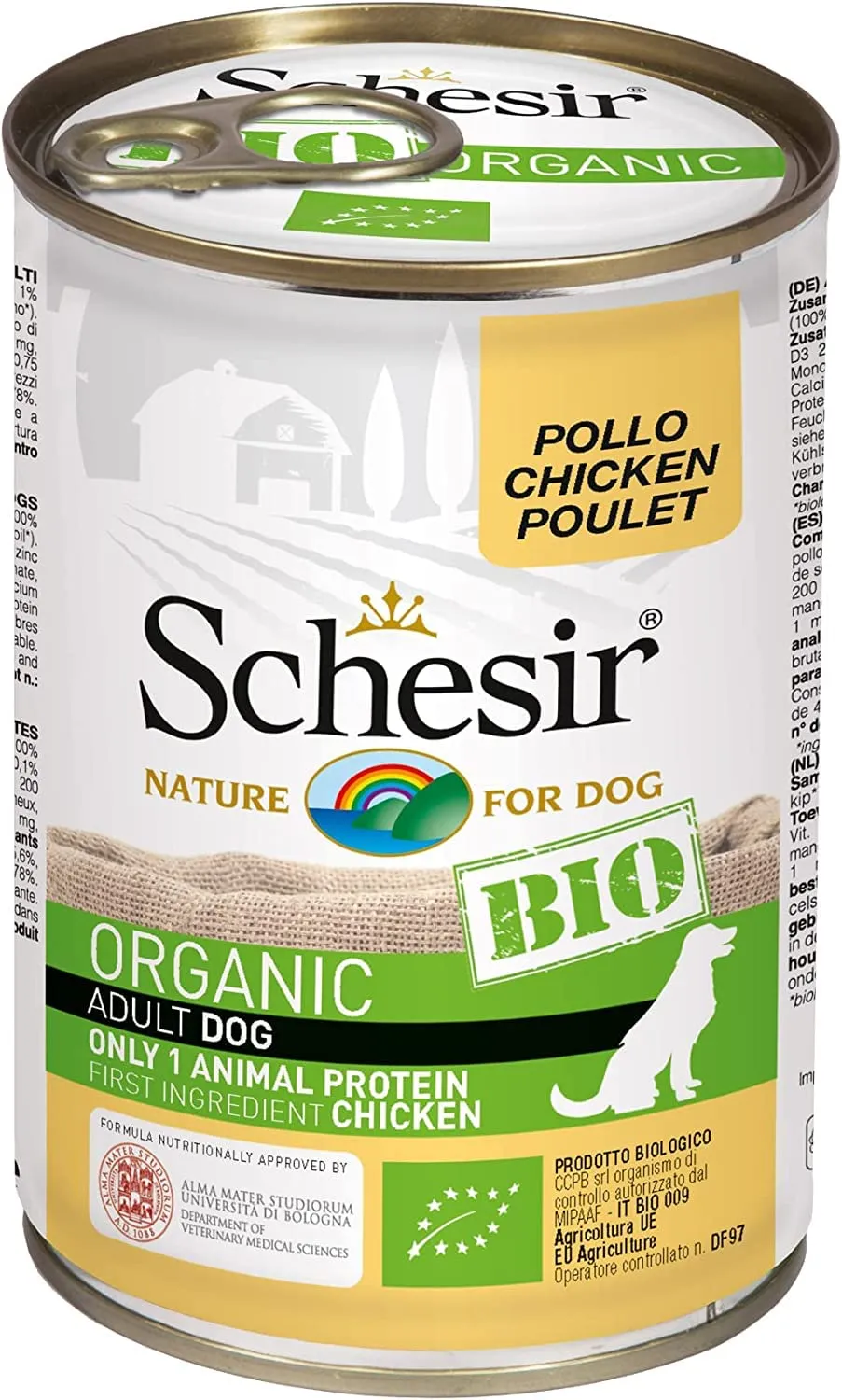 Schesir BIO Alimento Completo Umido per Cani Adulti, Paté di Pollo senza Cereali, 6 x 400g - immagine 4