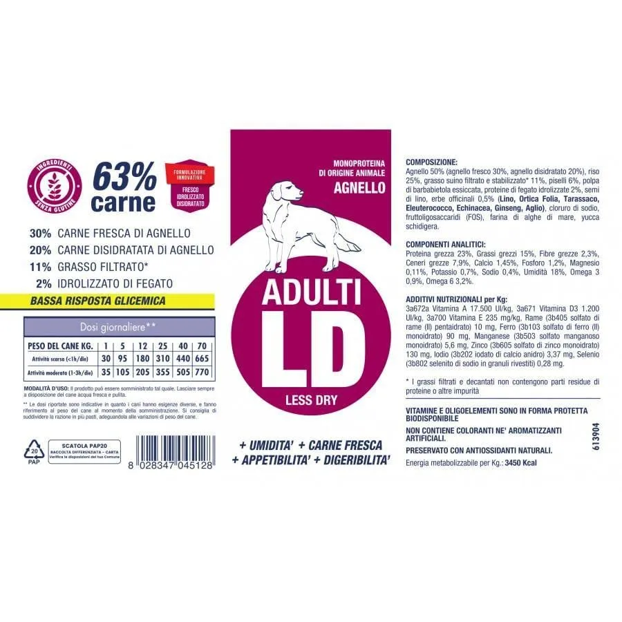 Vet Line Adulti LD Agnello 12 kg (3 x 4 kg) - immagine 2