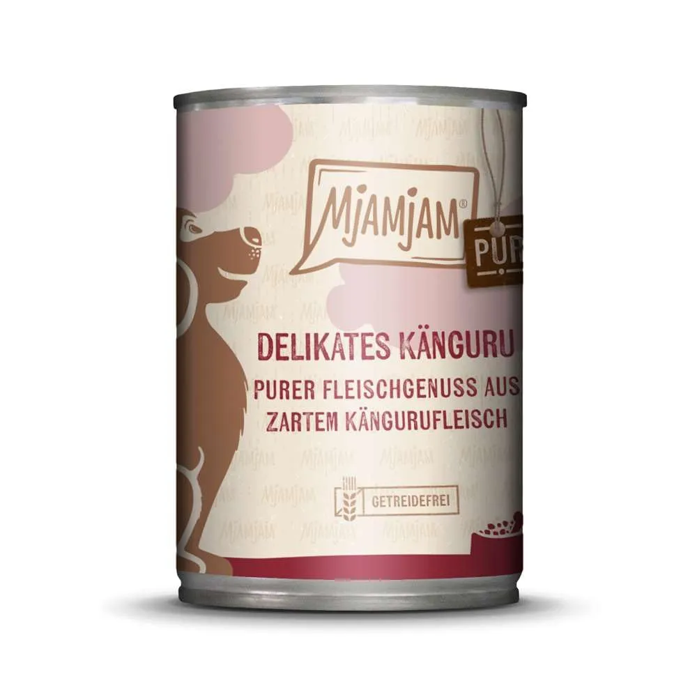 MjAMjAM cibo umido premium per cani, canguro puro, senza cereali, 6 x 400 g - immagine 1