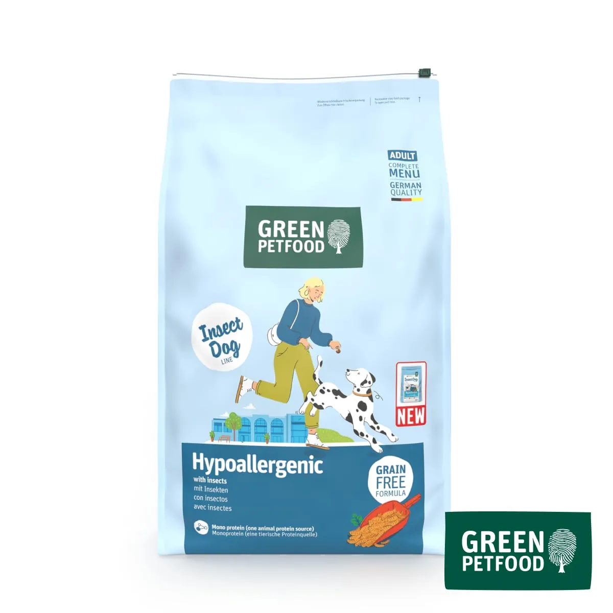 Green Petfood InsectDog Ipoallergenico per Adulti, Senza Cereali, 10 kg - immagine 2