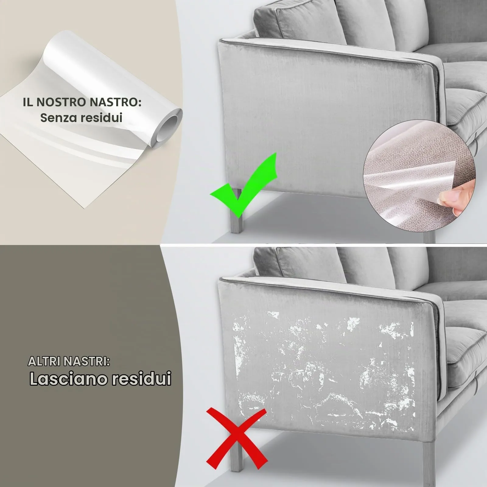 QianShouYan Nastro Adesivo Antigraffi in PVC per Gatti e Mobili, Trasparente, 30cm x 3m - immagine 5