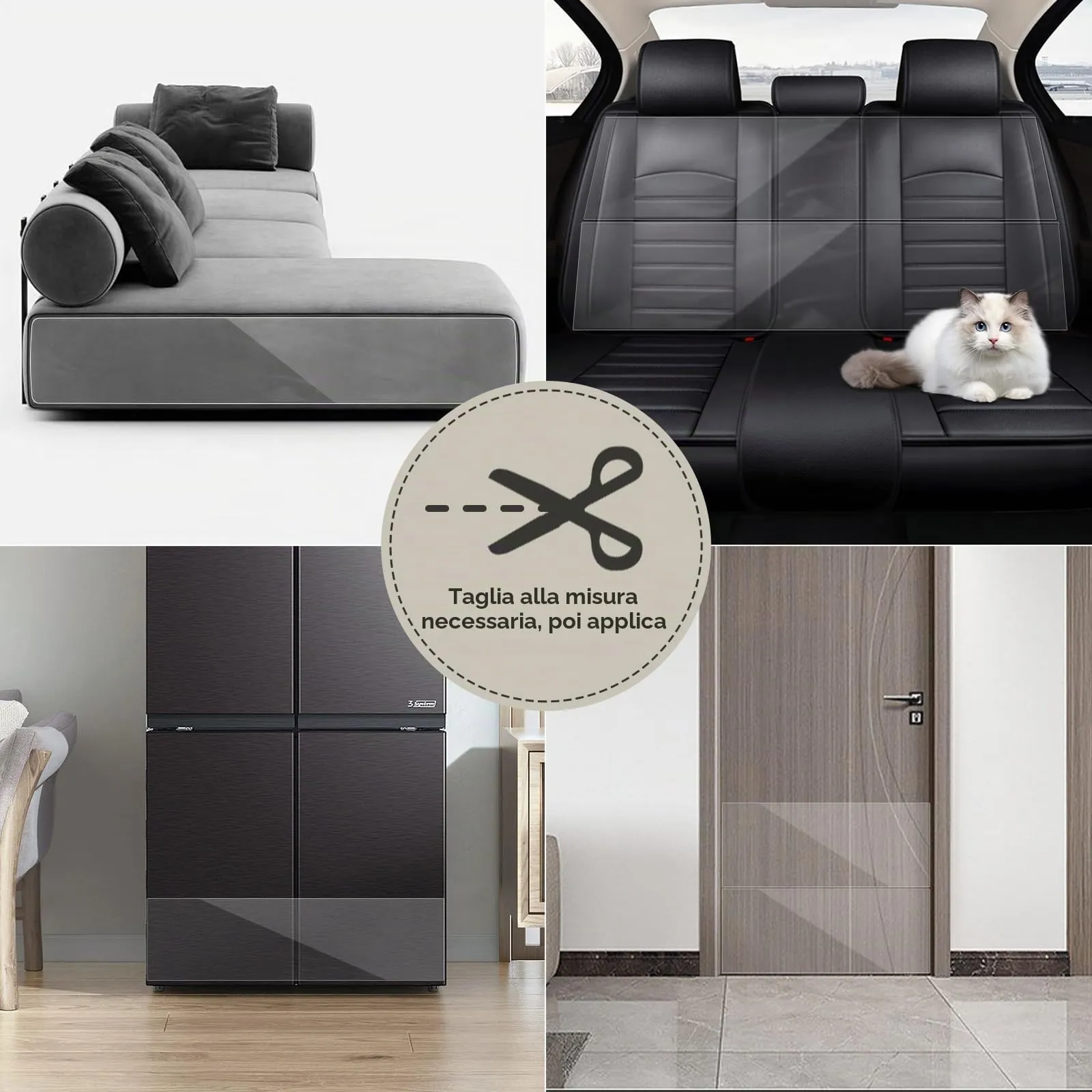 QianShouYan Nastro Adesivo Antigraffi in PVC per Gatti e Mobili, Trasparente, 30cm x 3m - immagine 6