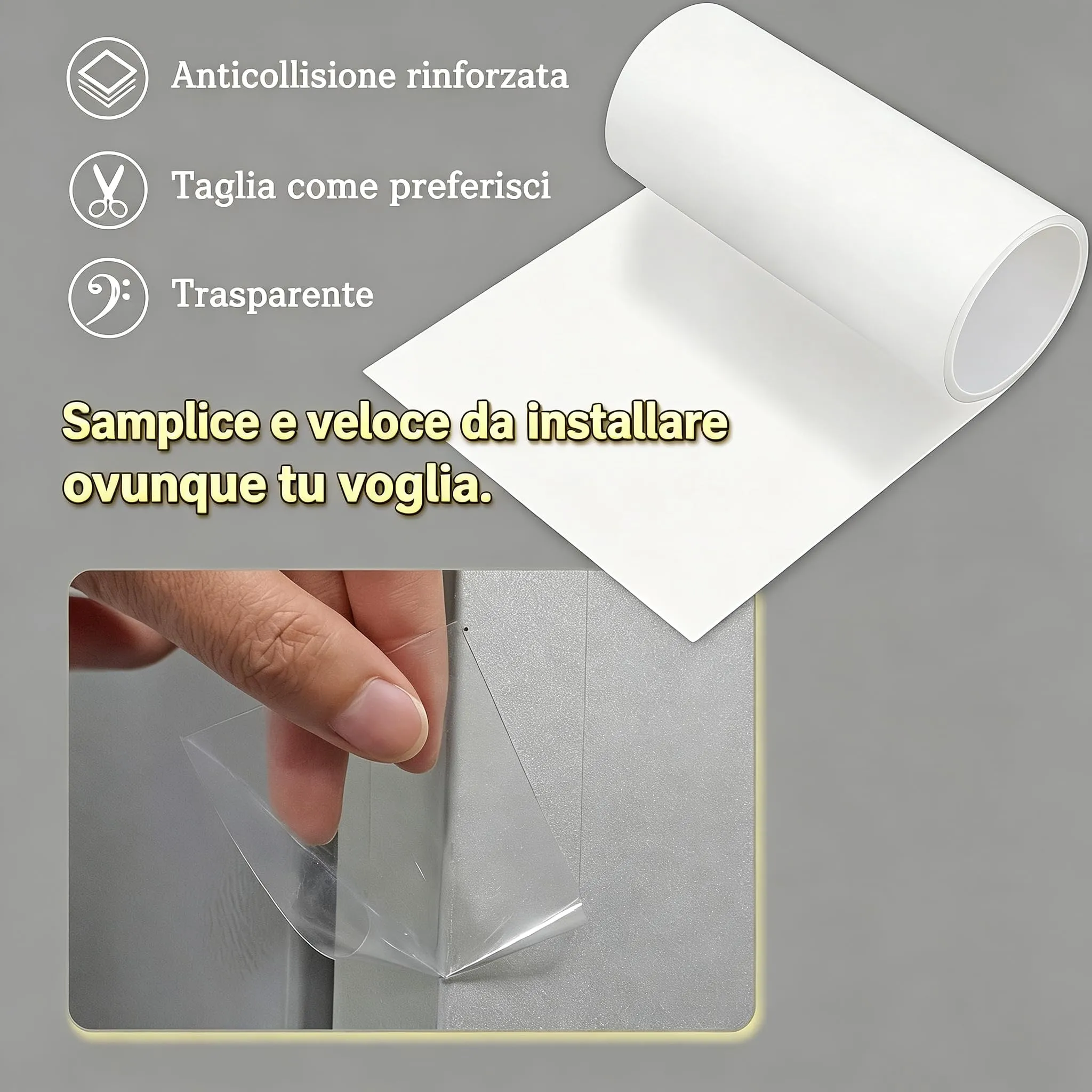 QianShouYan Protezione Divano Antigraffi per Gatti in PVC Trasparente, 44cm x 3m - immagine 3