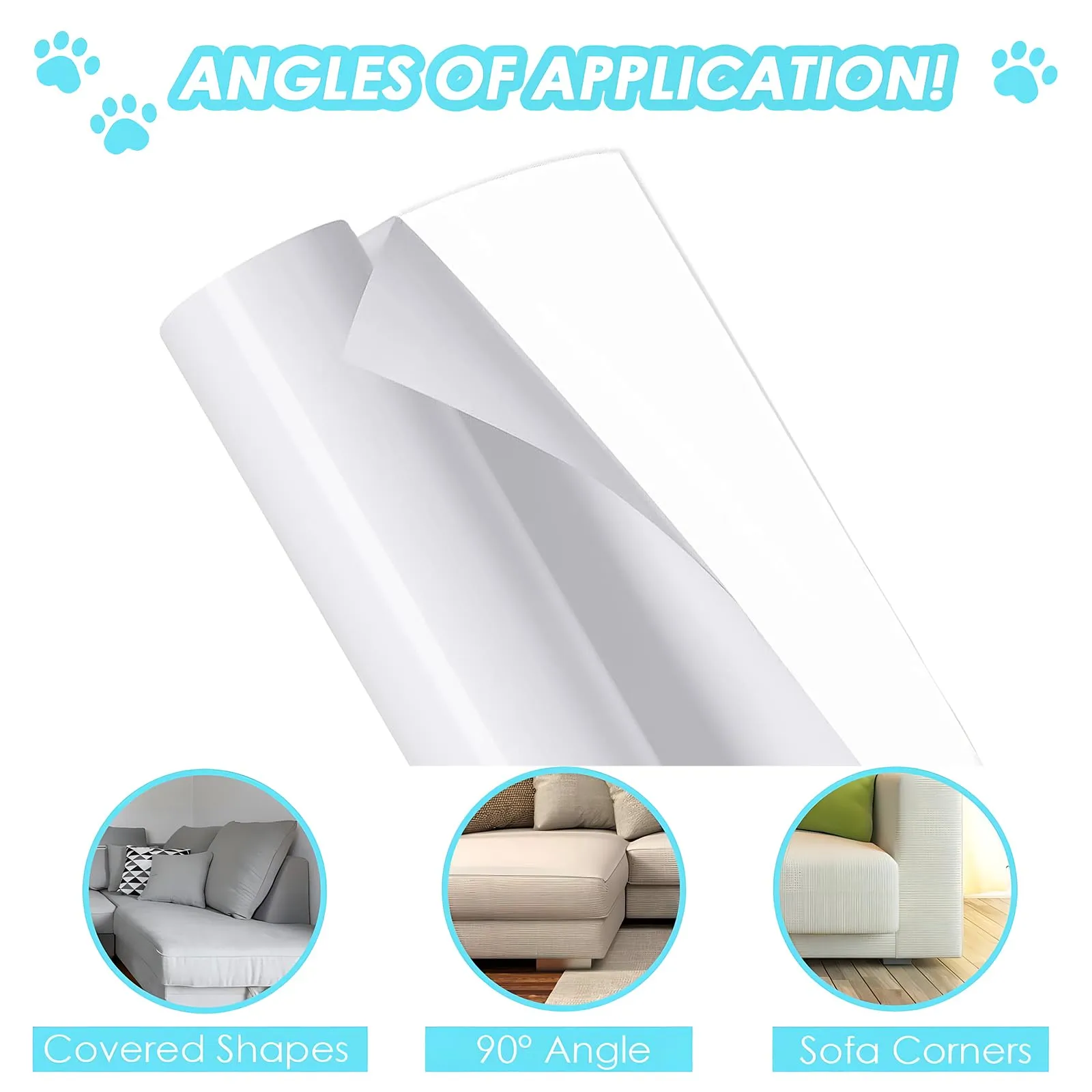 Wubushan Protezione Antigraffio per Gatti, Divani e Mobili, 20cm x 5m, Trasparente - immagine 3