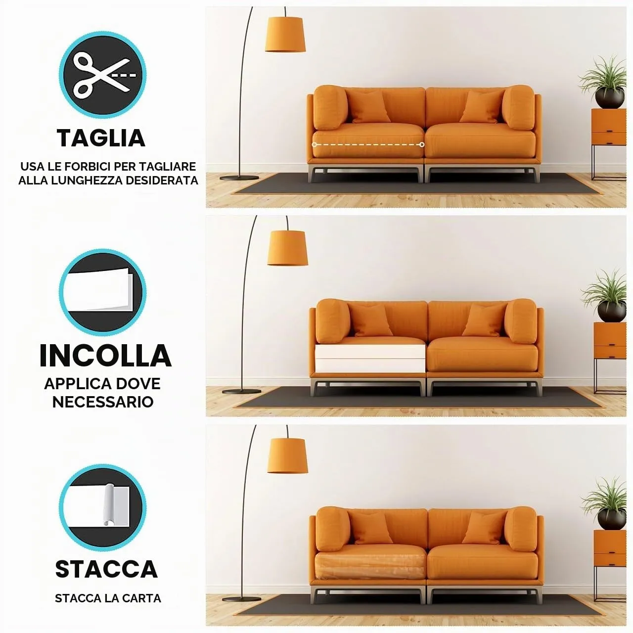 Wubushan Protezione Antigraffio per Gatti, Divani e Mobili, 20cm x 5m, Trasparente - immagine 7