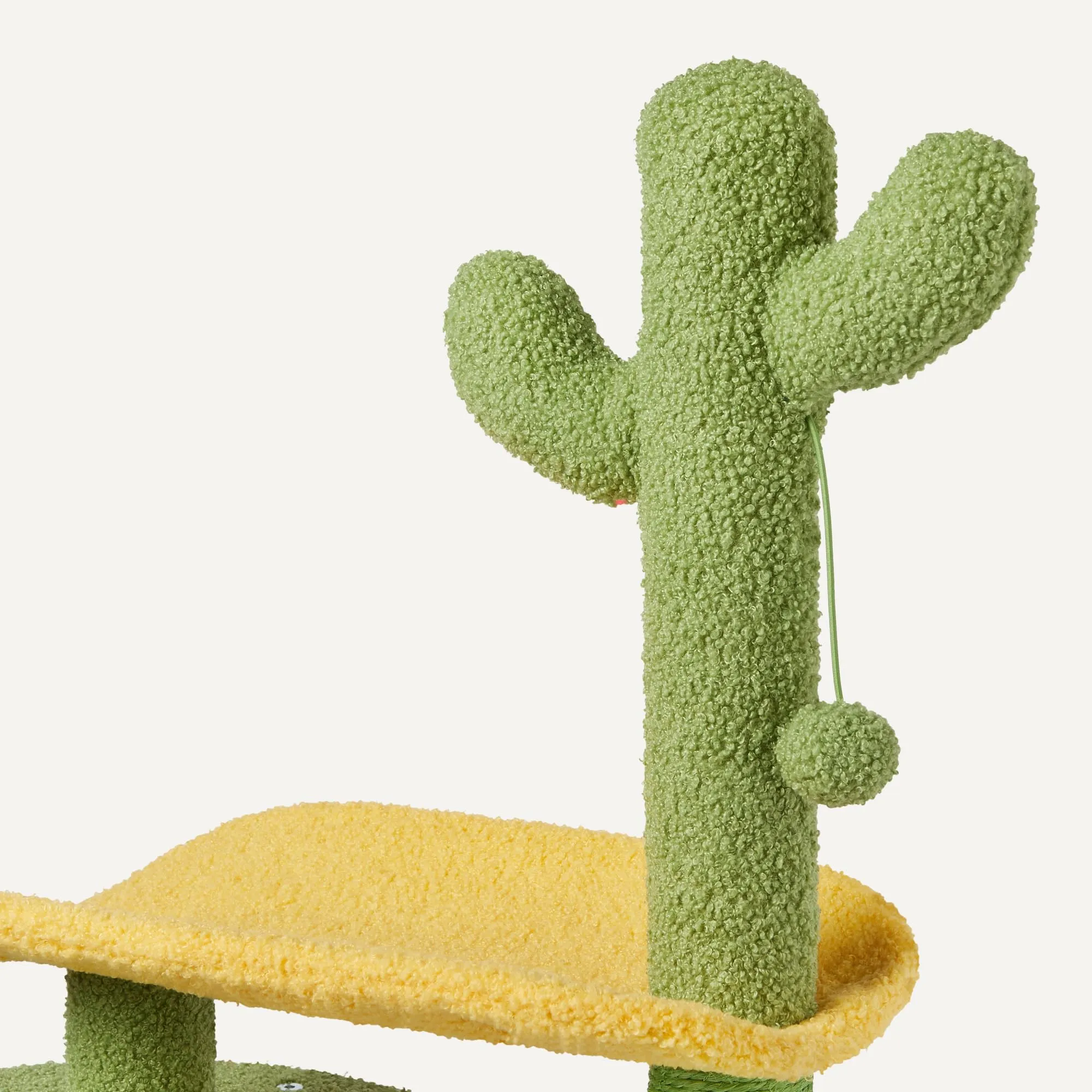 Amazon Basics Albero Tiragraffi per Gatti a Forma di Cactus con Condominio e Pallina Oscillante, 78cm, Verde - immagine 3