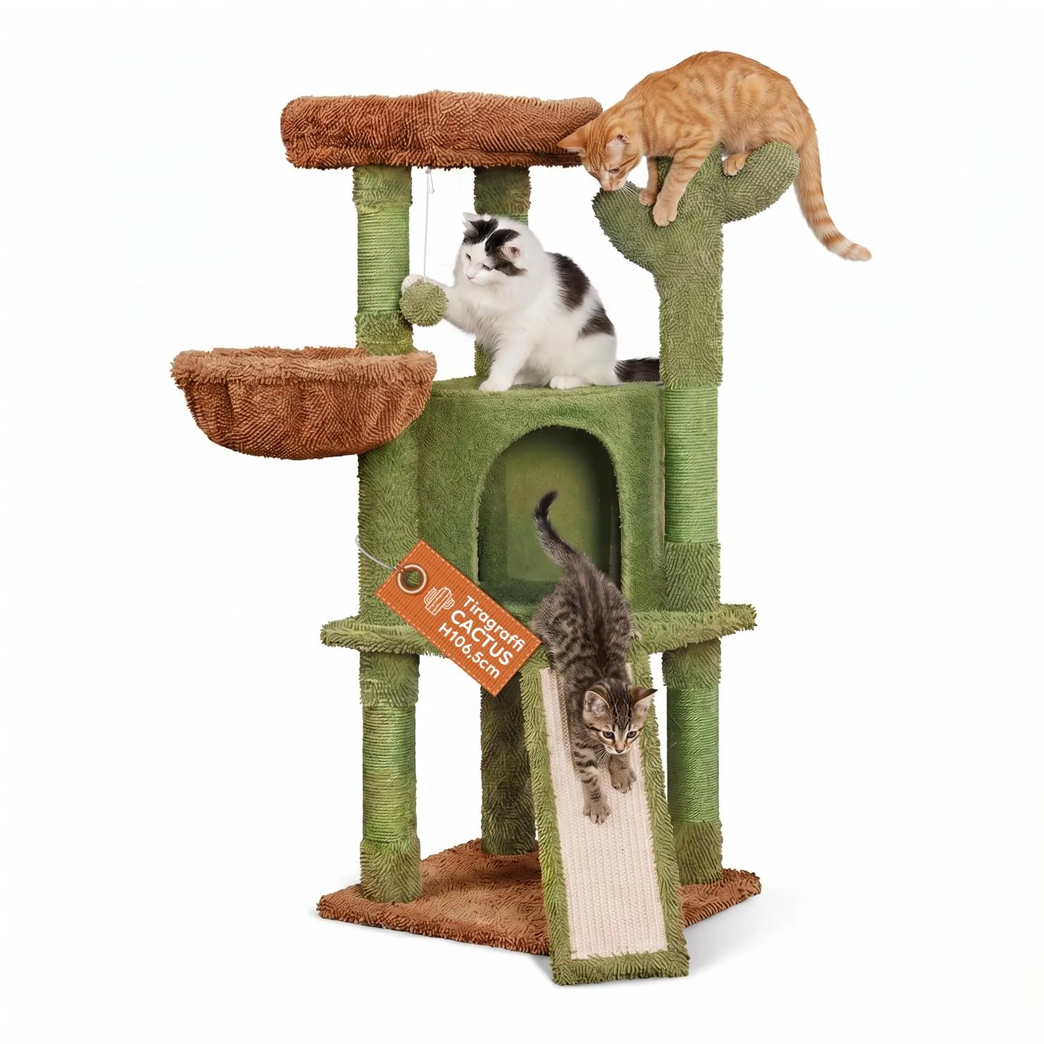 Avilia Albero Tiragraffi per Gatti a Forma di Cactus in Sisal, 106,5 cm - immagine 1