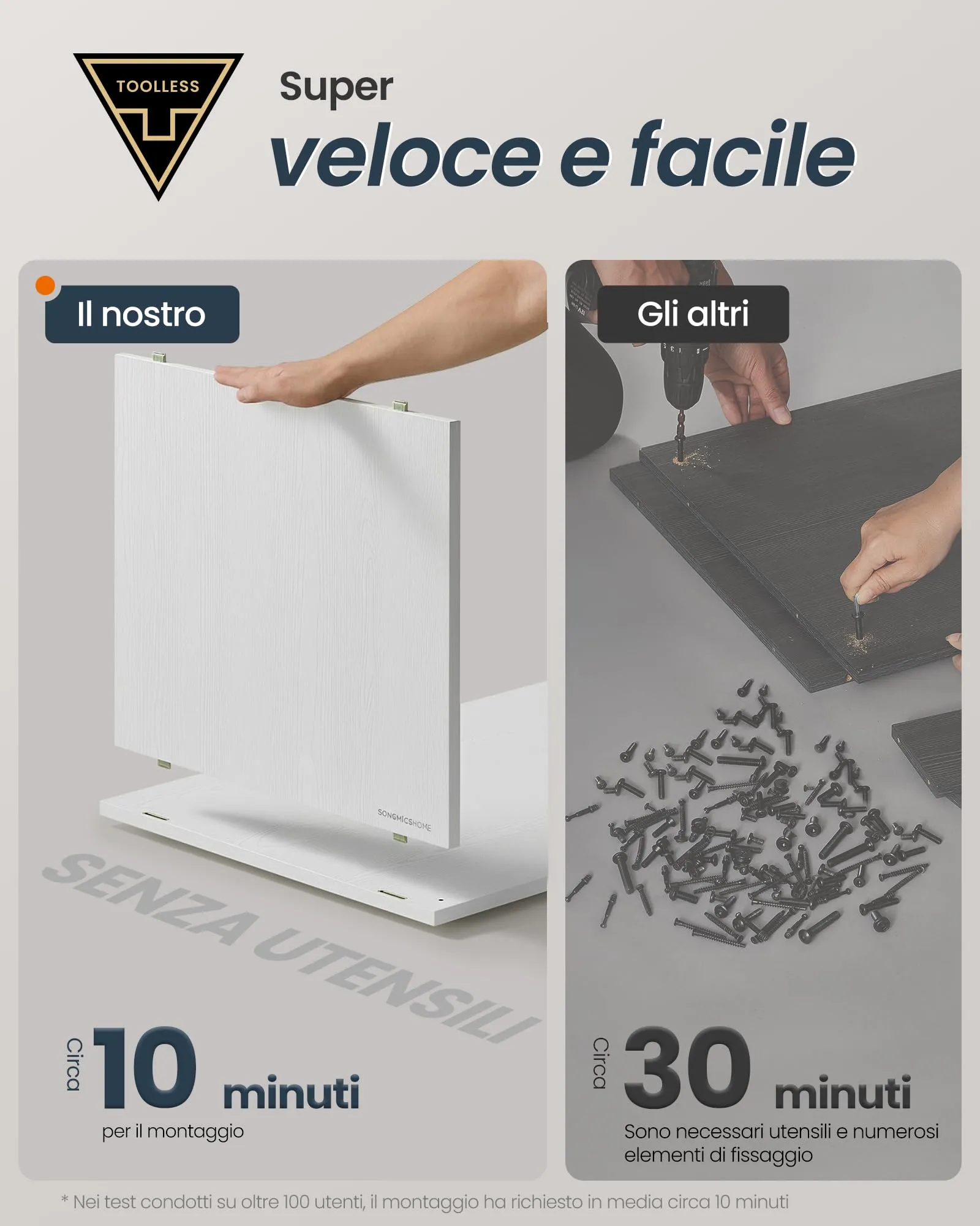 SONGMICS HOME Mobiletto Lettiera per Gatti Snapsemble, Bianco Neve, 80 x 50 x 50 cm - immagine 3
