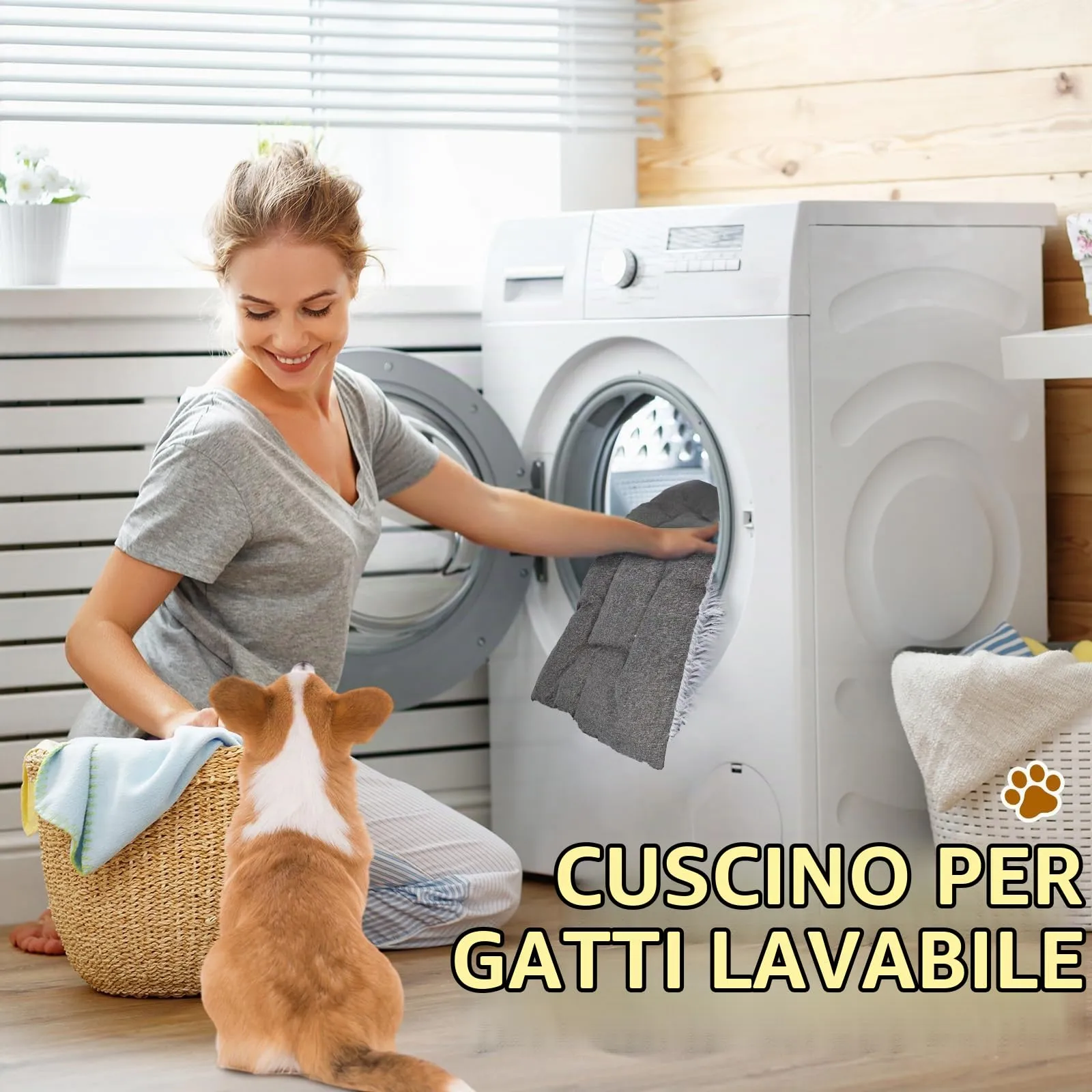 JABNOW Coperta Autoriscaldante per Gatti e Cani Piccoli, 60 x 50 cm, Tappetino Lavabile a Pelo Lungo - immagine 6