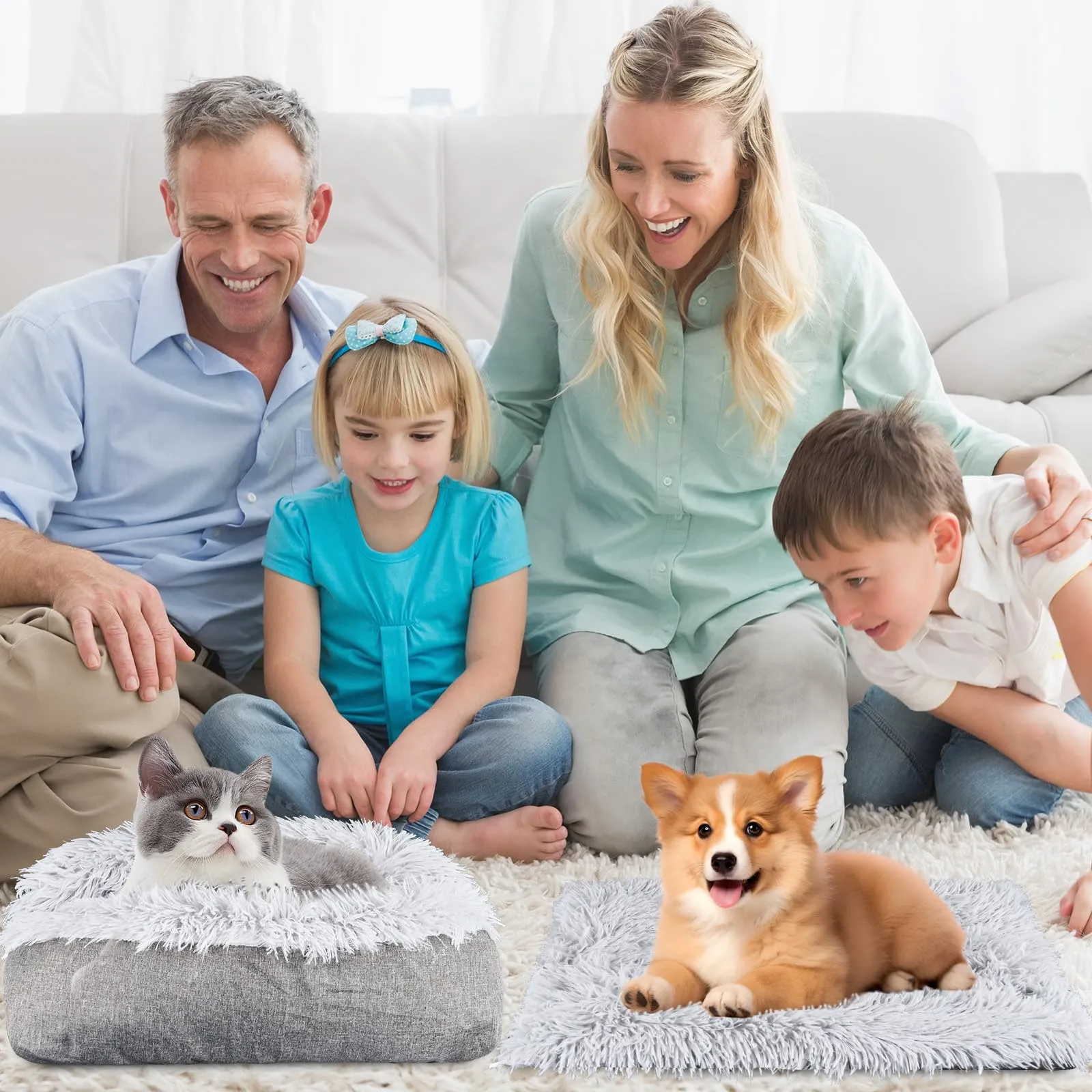 JABNOW Coperta Autoriscaldante per Gatti e Cani Piccoli, 60 x 50 cm, Tappetino Lavabile a Pelo Lungo - immagine 7