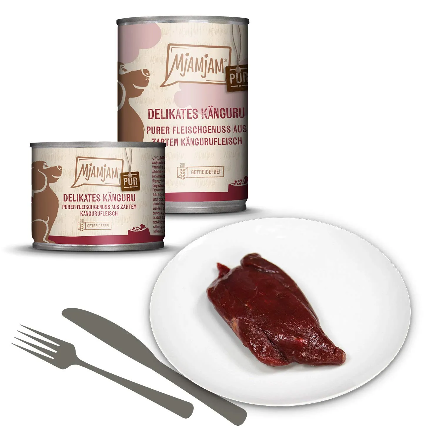 MjAMjAM Cibo Umido per Cani, Canguro Puro, Senza Cereali, 6 x 200 g - immagine 2