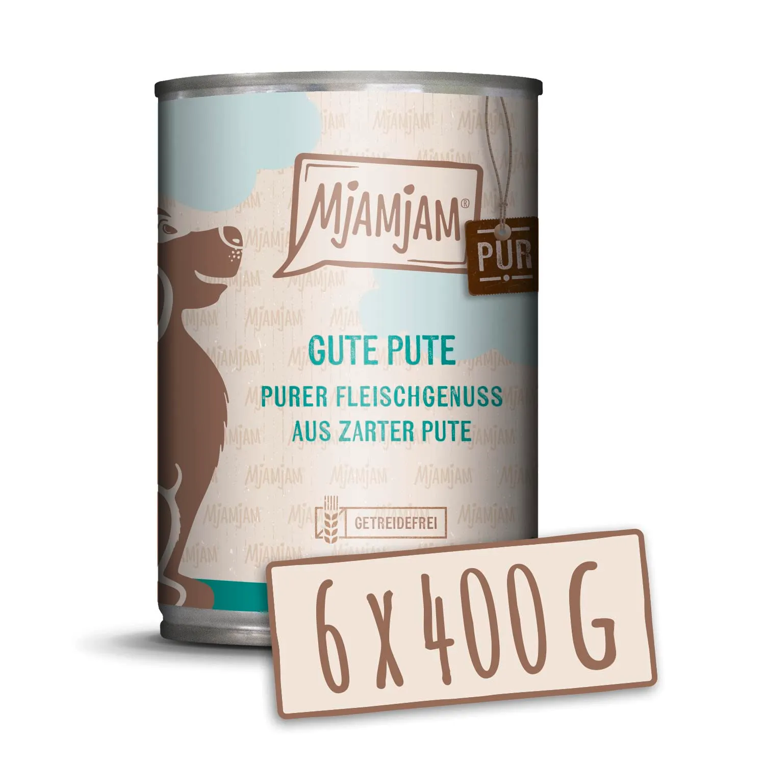 MjAMjAM Cibo Umido per Cani Tacchino Puro, Senza Cereali, 6 x 400 g - immagine 1