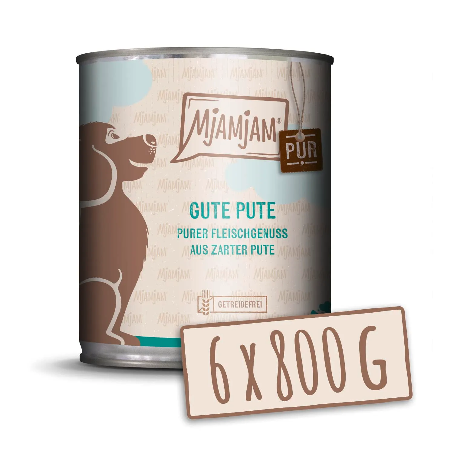 MjAMjAM Cibo umido per cani al tacchino, senza cereali, 6 x 800 g - immagine 1