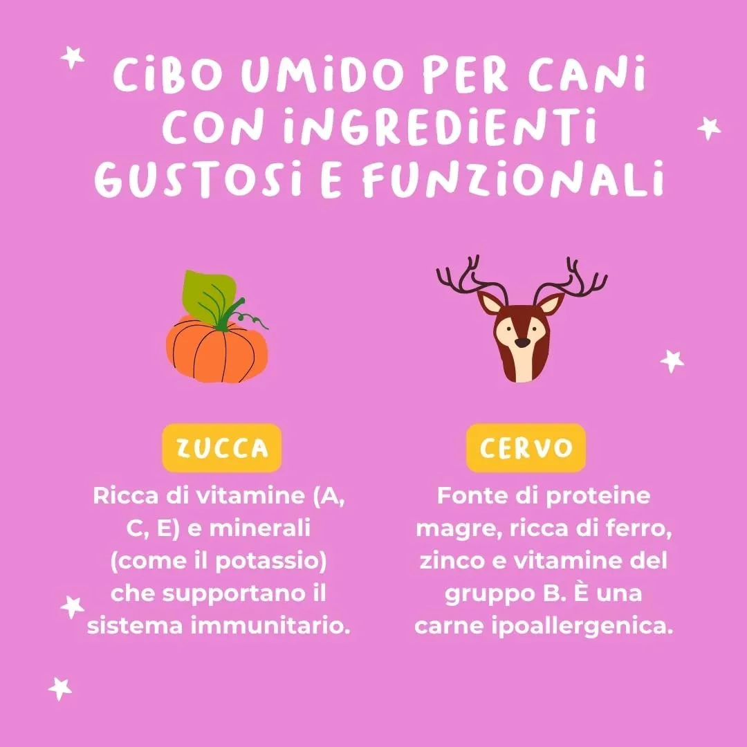 Hygge Cibo Umido per Cani Monoproteico al Cervo e Zucca, Senza Cereali, 12 x 400g - immagine 3