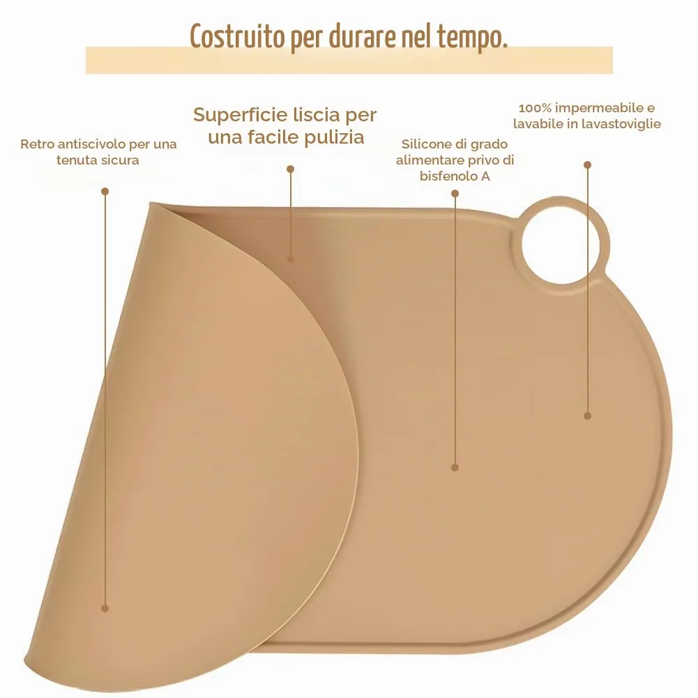 Adiwo Tappetino Ciotola Cane e Gatto Antiscivolo in Silicone, Impermeabile, 50x25 cm, Marrone - immagine 4