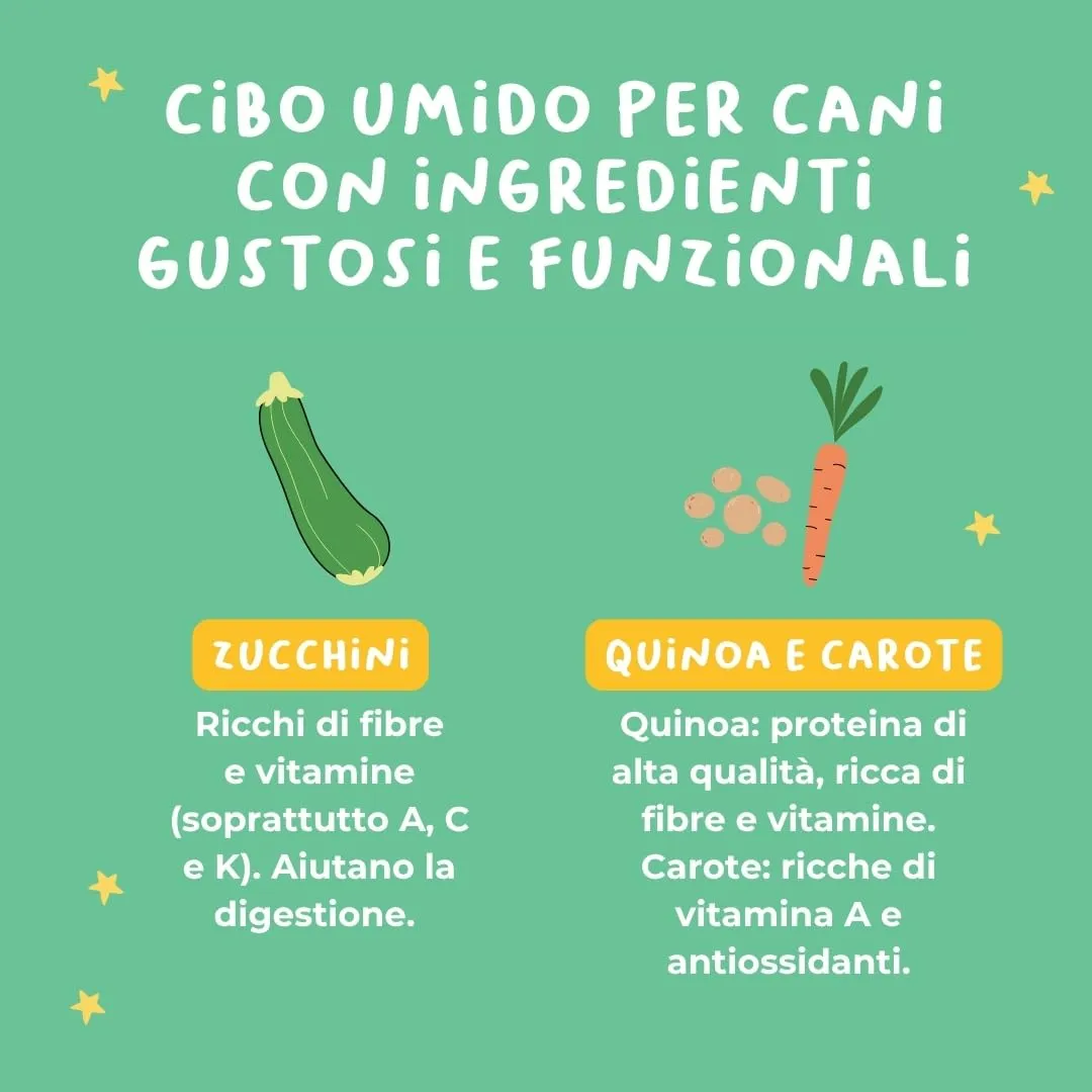 Hygge Veggie Bowl Cibo Umido per Cani con Quinoa Zucchine e Carote, 100% Vegetale e Grain Free, 6 x 400g - immagine 3