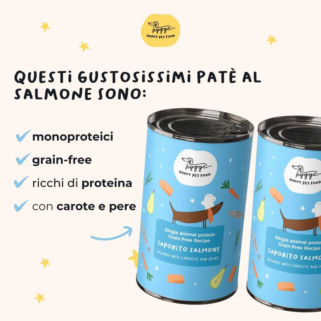 Hygge Cibo Umido per Cani senza Cereali al Salmone, 6 x 400g - immagine 2