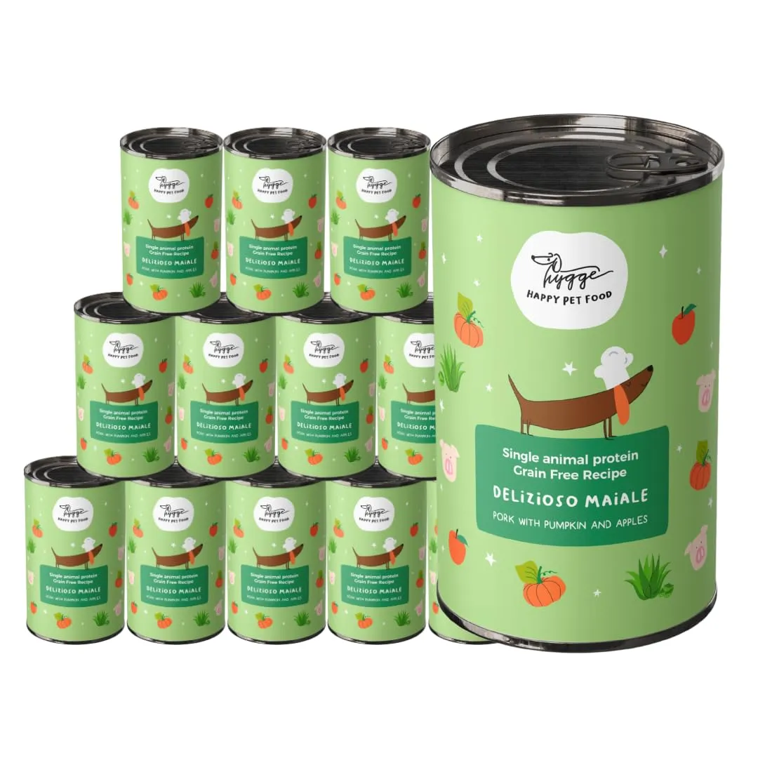 Hygge Cibo Umido per Cani Monoproteico al Maiale con Patate e Finocchietto, Senza Cereali, 6 x 400g - immagine 1