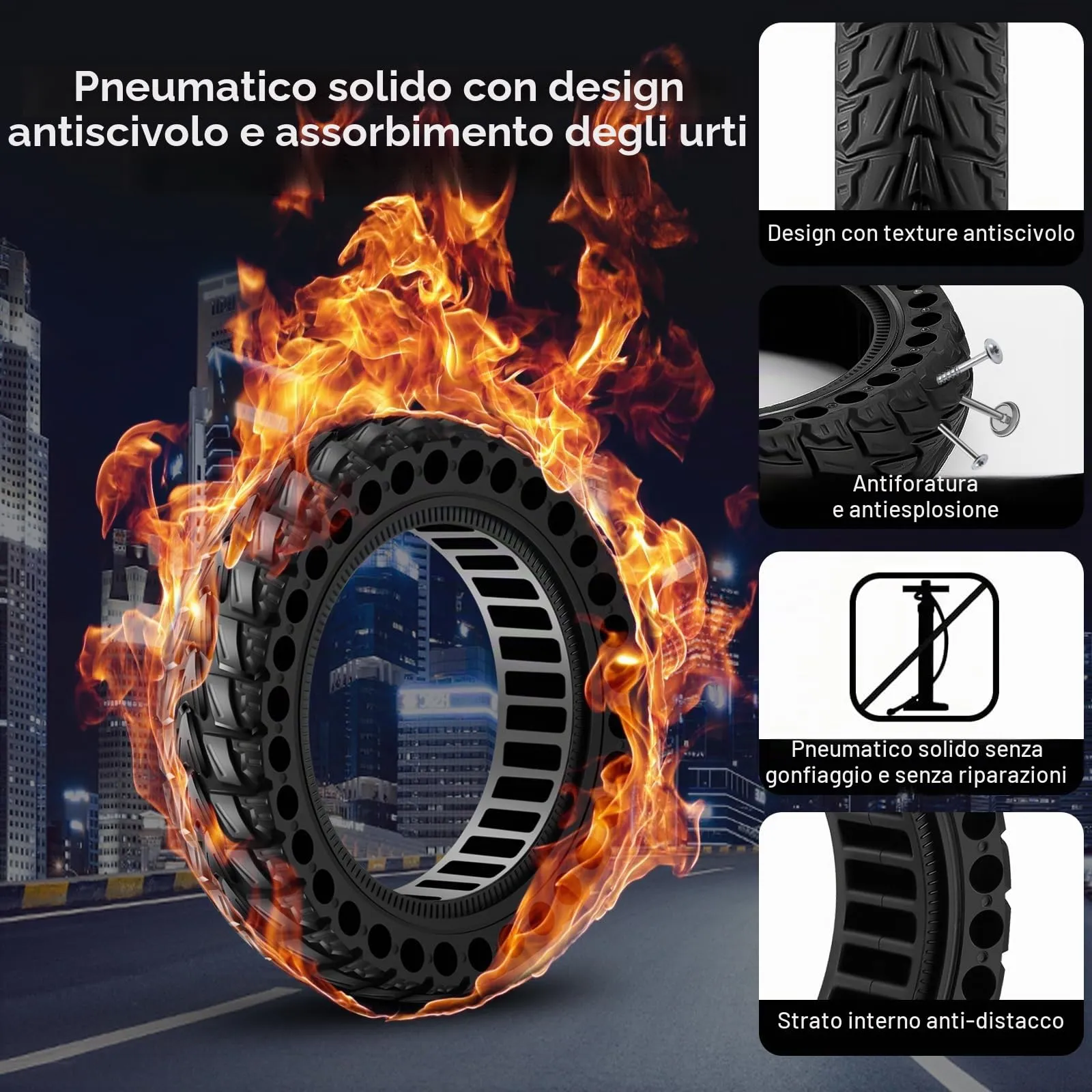 BANGTING Pneumatici Piene per Monopattino Elettrico 10x2.50-6.5 (60/70-6.5), Compatibili con Segway Ninebot Max G2/G30/G30D/G30E/G30LP/G30D II, Nero (2 Pezzi) - immagine 6