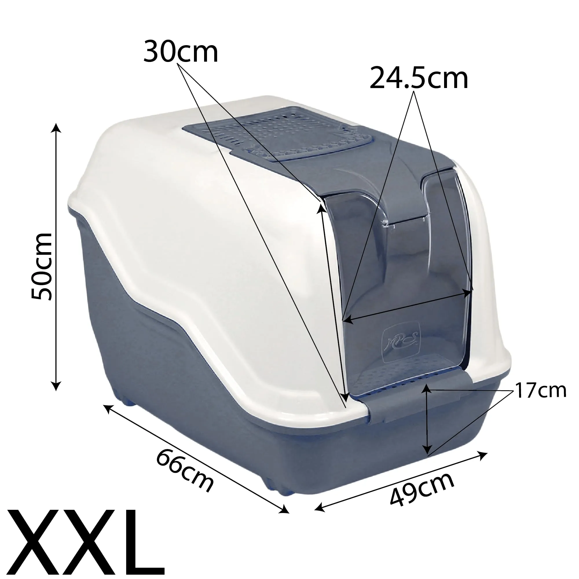 BPS Buena Pet Shop Lettiera Gatto Chiusa XXL 66x49x50 cm con 2 Ciotole, Paletta e Tappetino - immagine 5