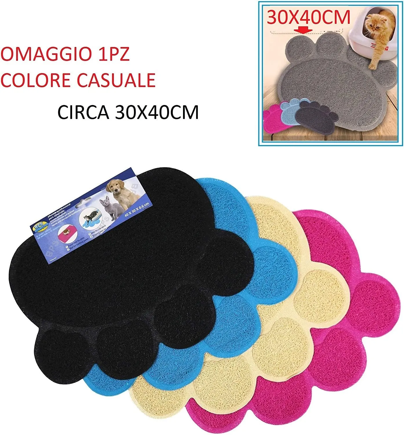 BPS Buena Pet Shop Lettiera Gatto Chiusa XXL 66x49x50 cm con 2 Ciotole, Paletta e Tappetino - immagine 6