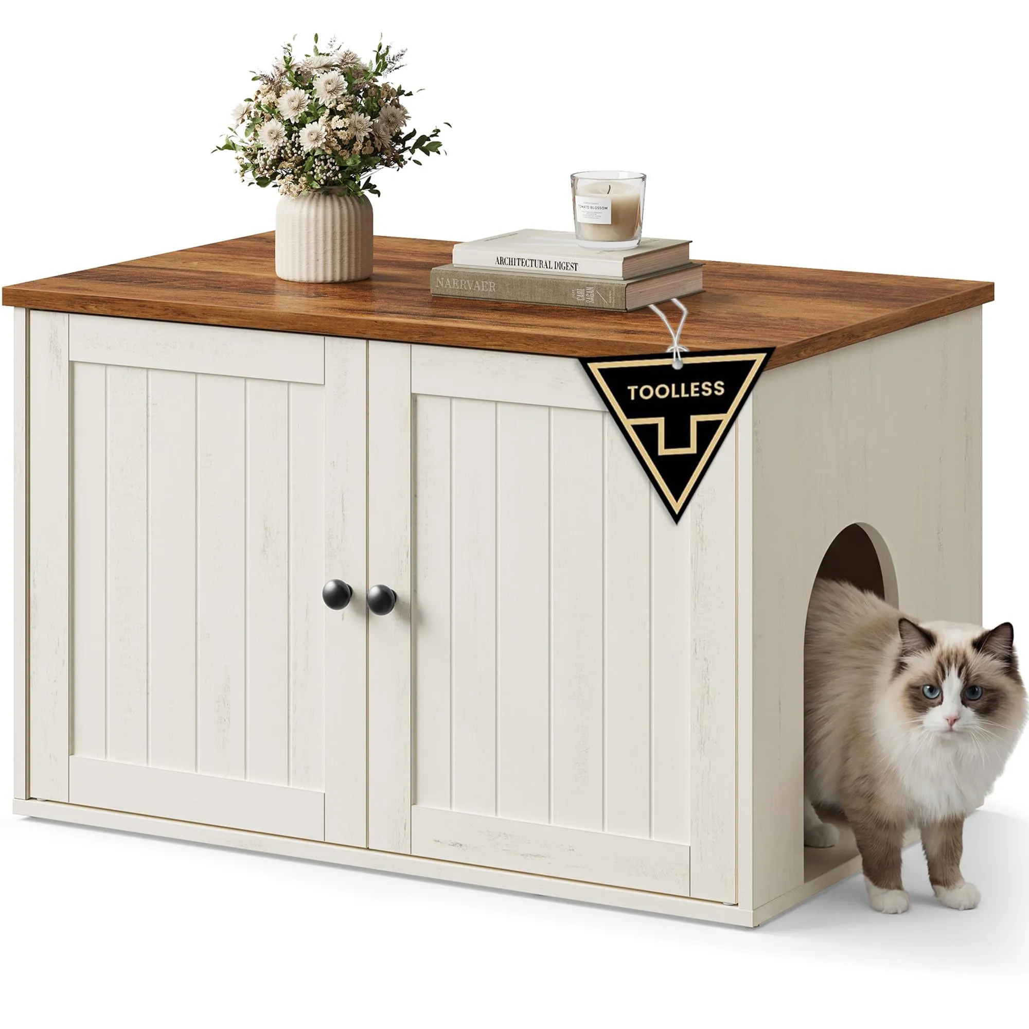 SONGMICS HOME Mobiletto Lettiera per Gatti Snapsemble PCL233WJ05 - immagine 1