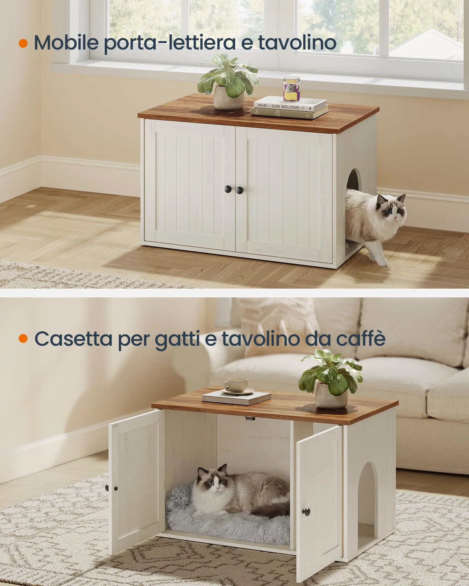 SONGMICS HOME Mobiletto Lettiera per Gatti Snapsemble PCL233WJ05 - immagine 6