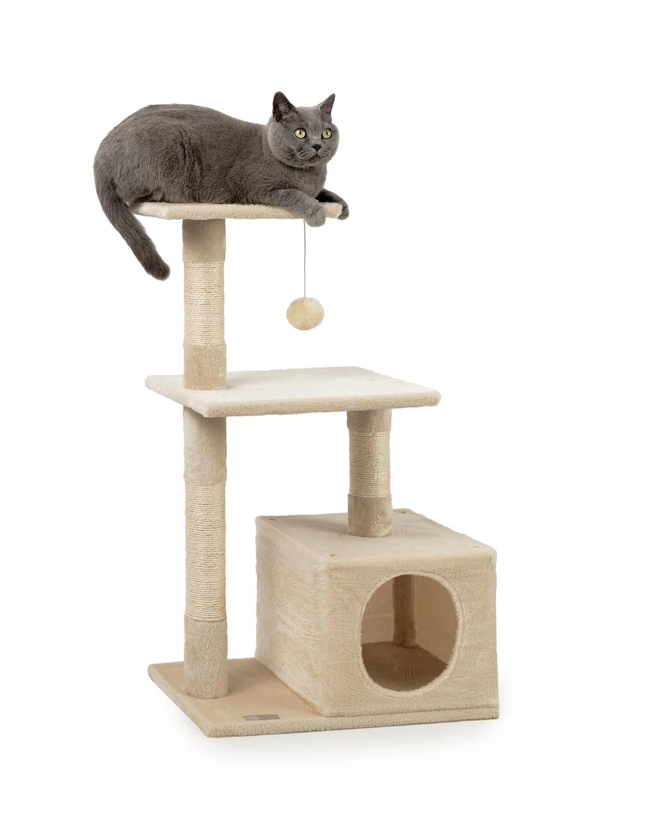 lionto Tiragraffi con Grotta e Colonne, 3 Livelli, 85 cm, Beige - immagine 1