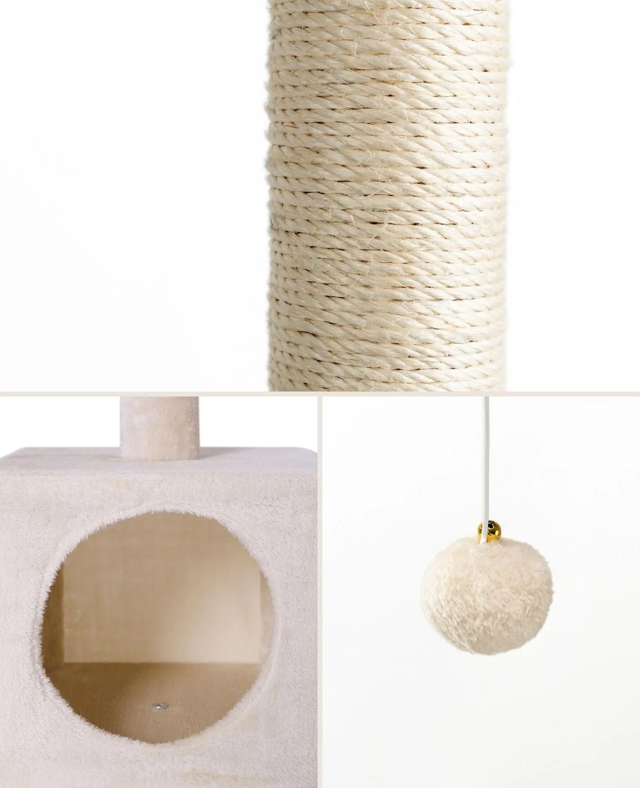 lionto Tiragraffi con Grotta e Colonne, 3 Livelli, 85 cm, Beige - immagine 4