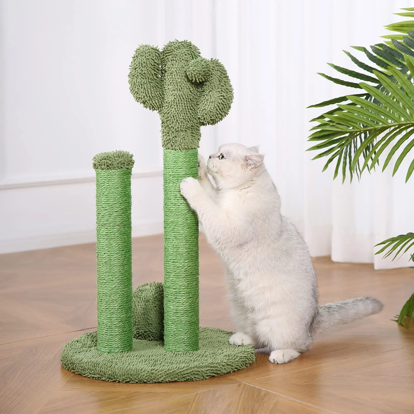 Amazon Basics Tiragraffi per gatti a forma di cactus con tre tronchetti, Grande, 68 cm, Verde - immagine 6
