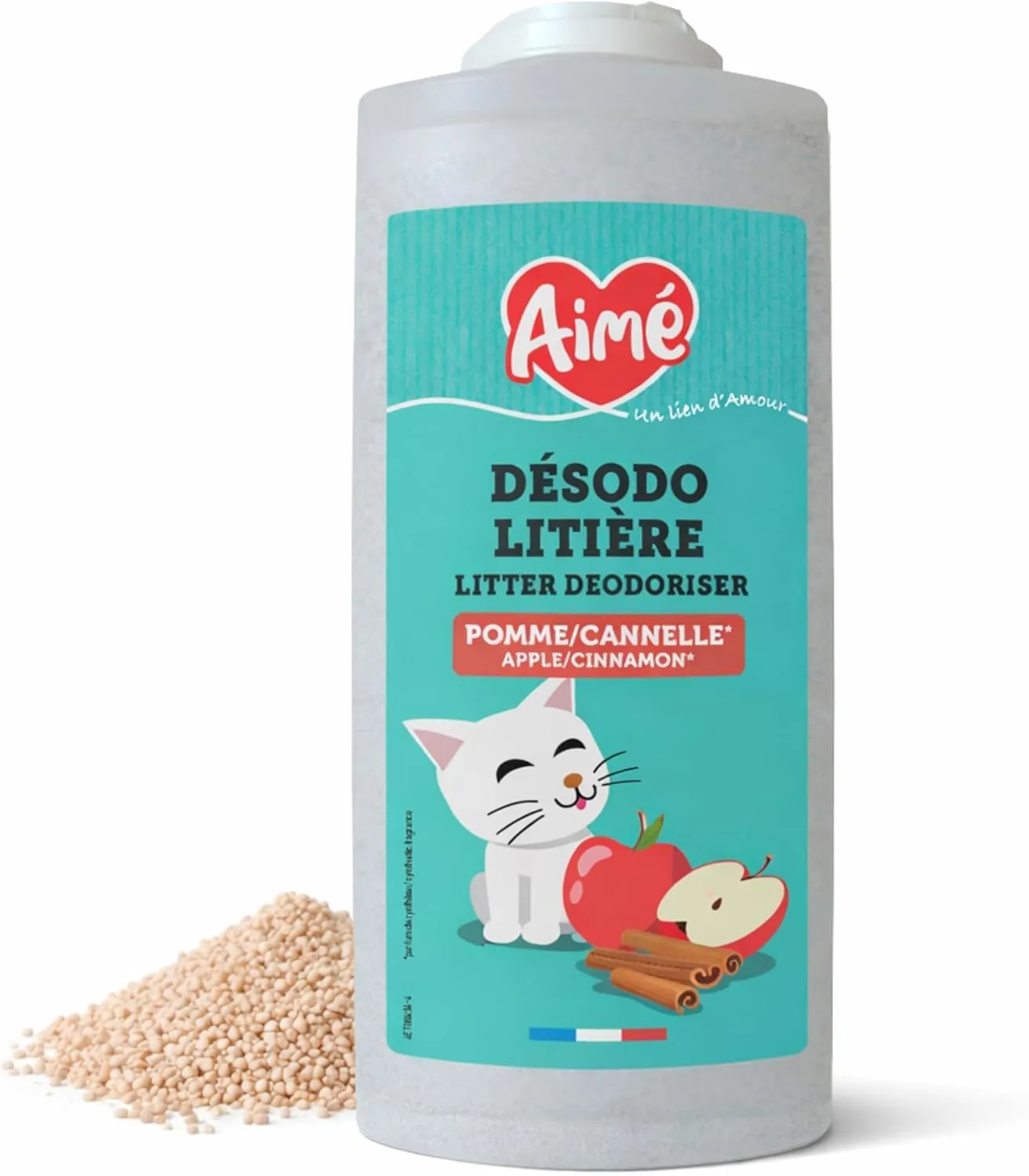 Aimé Deodorante Lettiera Gatto Anti Odori, Tobermorite, Mela Cannella, 700ml - immagine 2