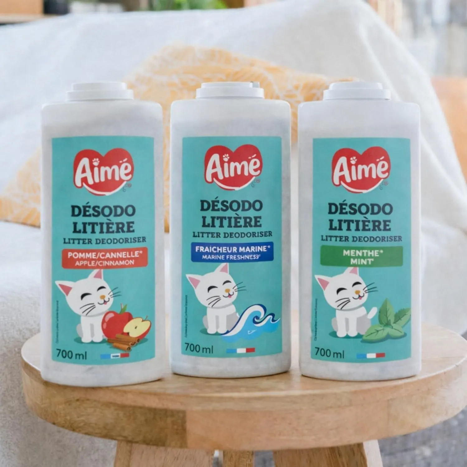 Aimé Deodorante Lettiera Gatto Anti Odori, Tobermorite, Mela Cannella, 700ml - immagine 4