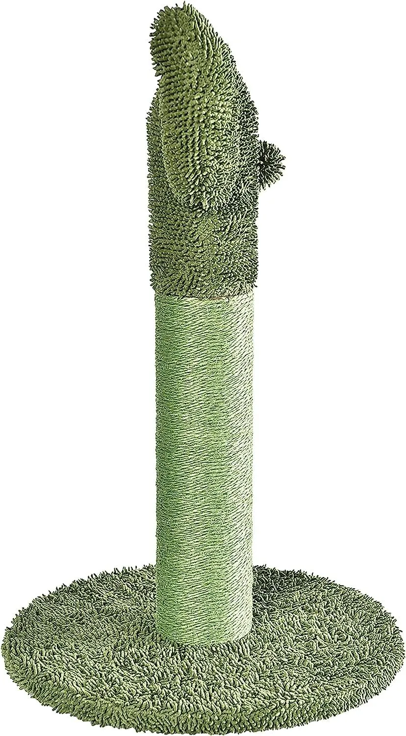 Amazon Basics Tiragraffi a forma di cactus con sfera pendente per gatto, 65 cm, Verde - immagine 3