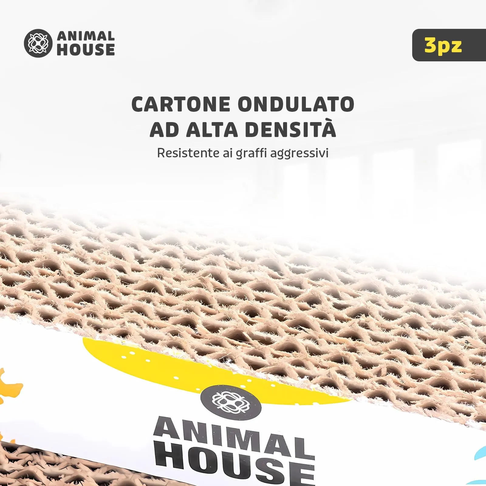 Animal House Set 3 Pezzi Tiragraffi per Gatti in Cartone Ondulato - immagine 4