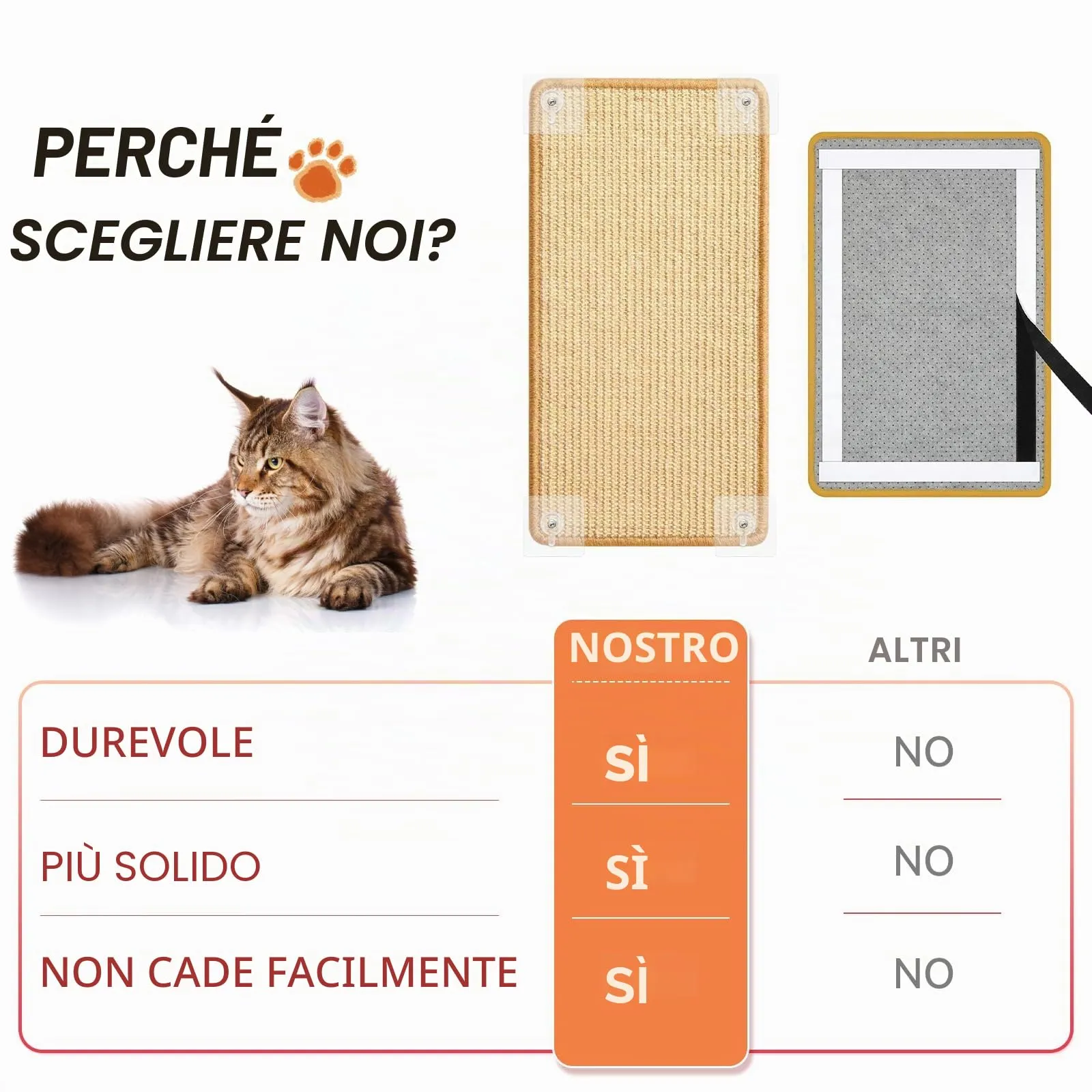 Wubushan Tappeto Tiragraffi per Gatti in Sisal, 40 x 60 cm, 2 Pezzi - immagine 3