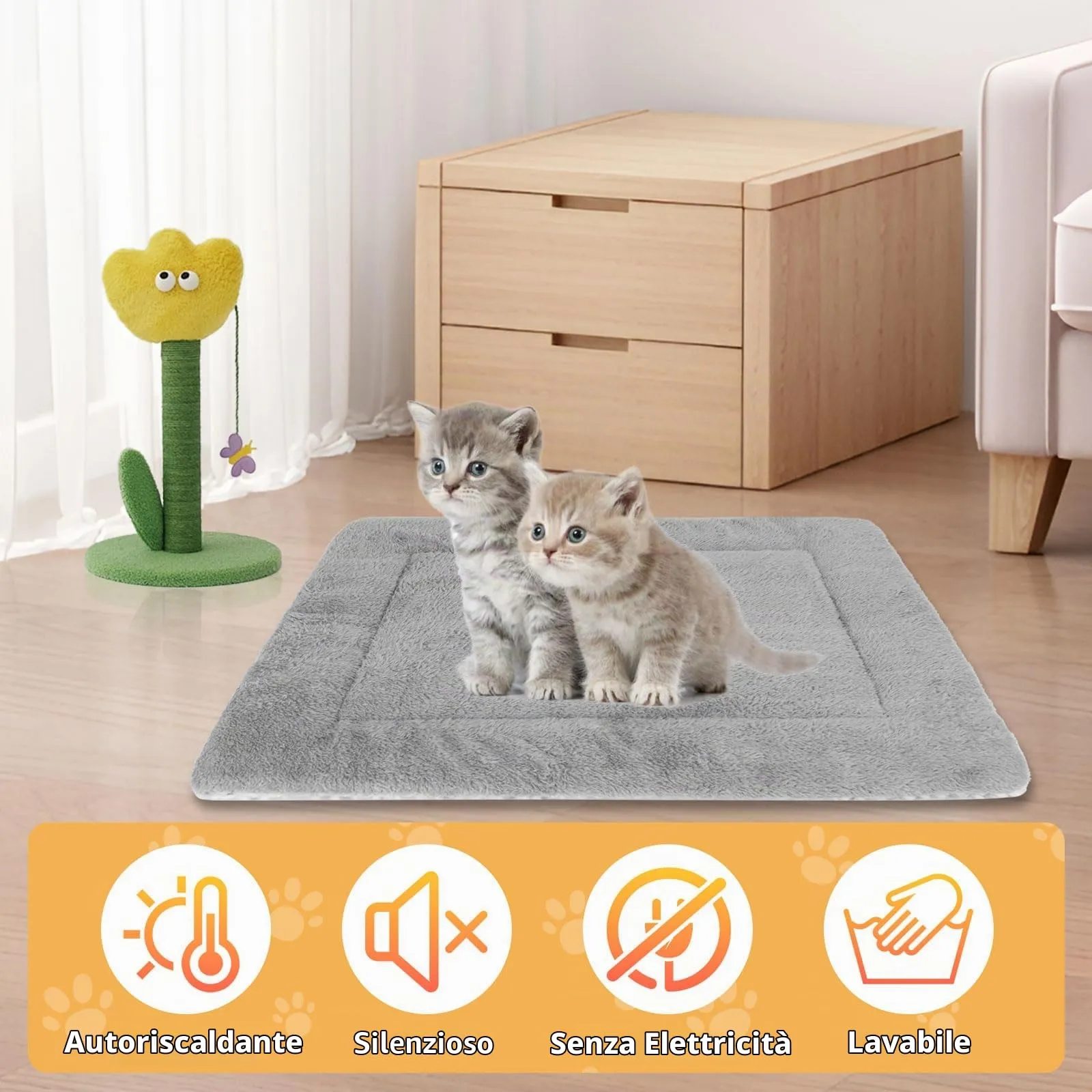 JABNOW Coperta Termica Autoriscaldante per Cani e Gatti, 50 x 60cm, Lavabile - immagine 4