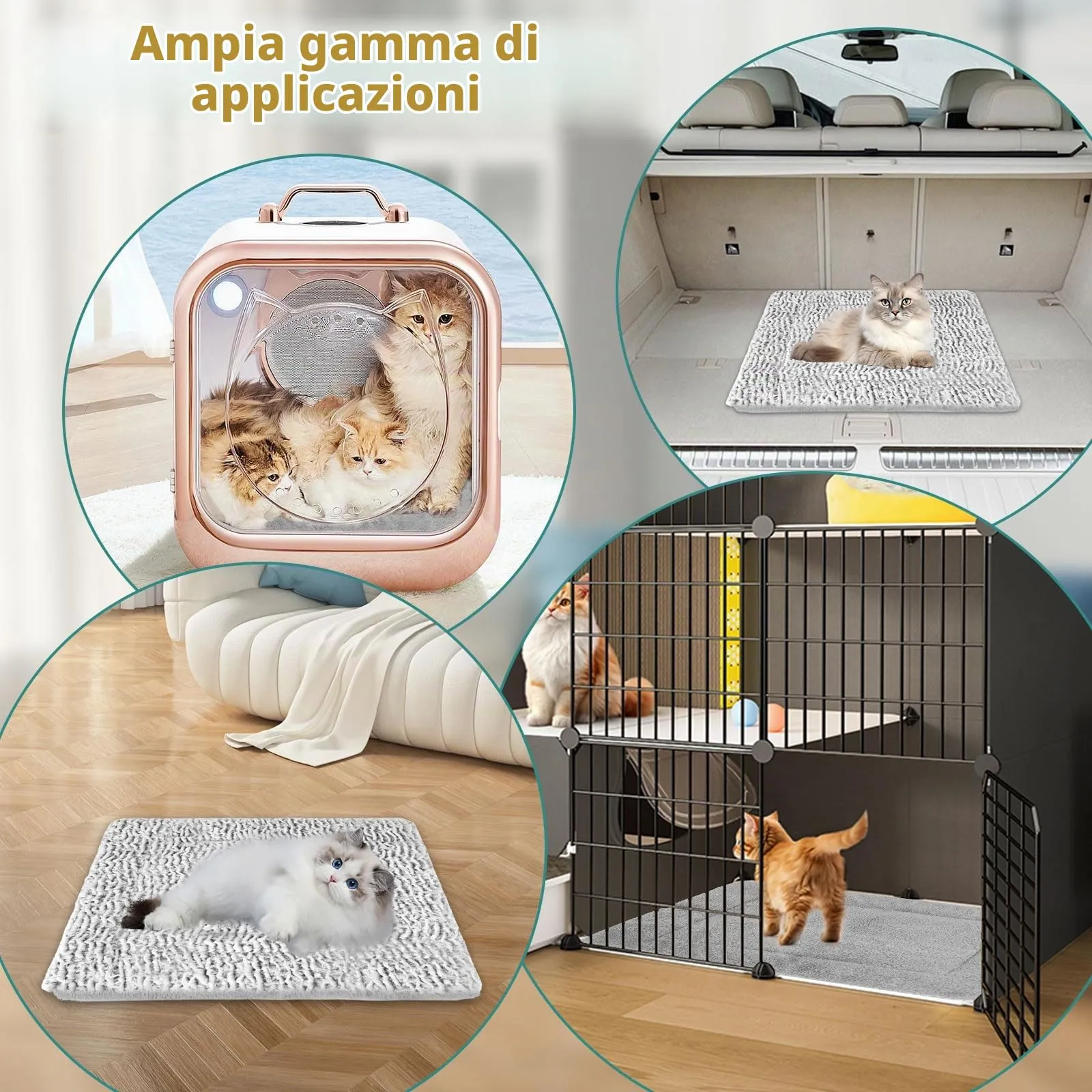 JABNOW Coperta Termica Autoriscaldante per Cani e Gatti, 50 x 60cm, Lavabile - immagine 7