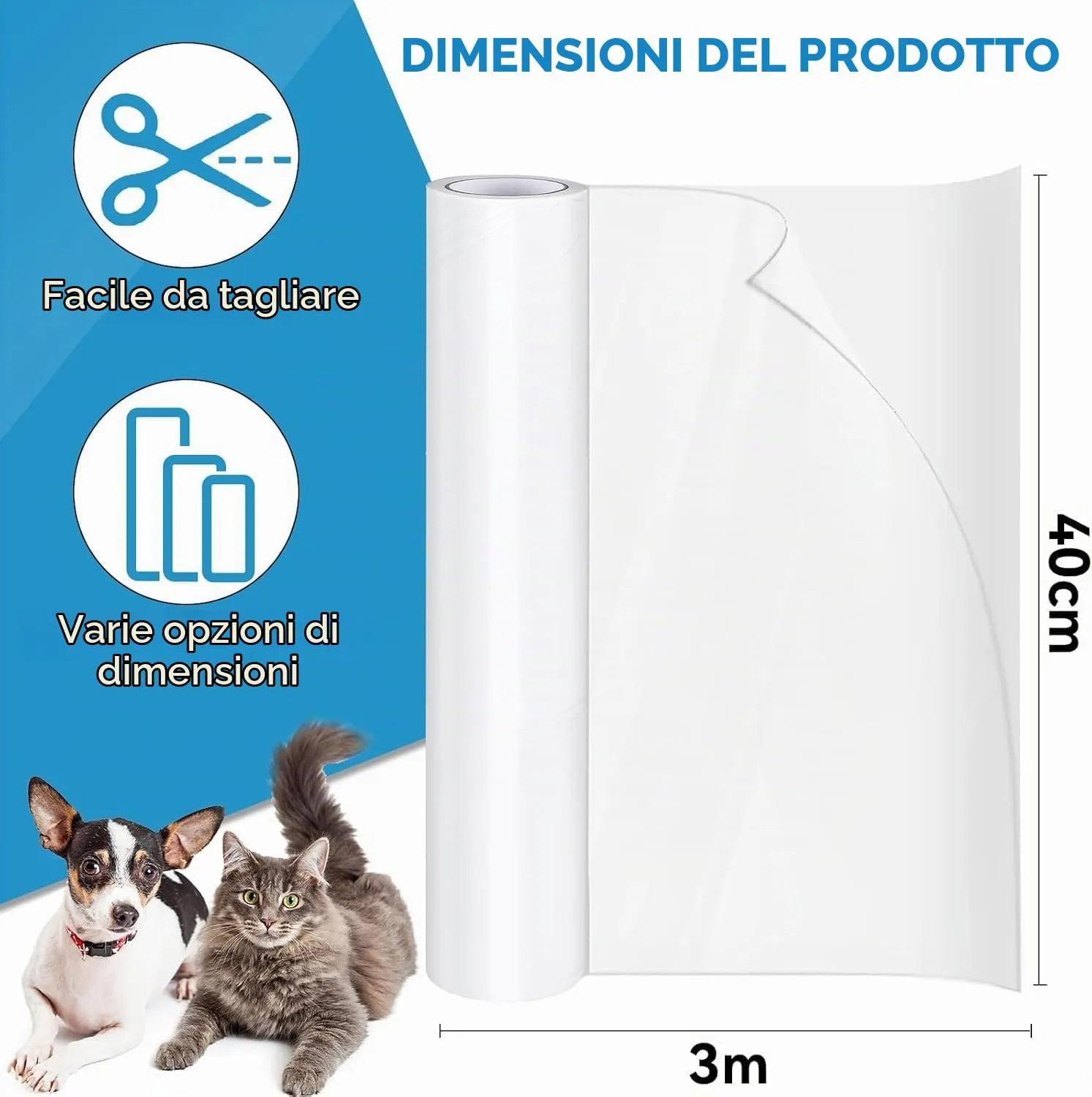 Wubushan Pellicola Antigraffio per Gatti, 40cm x 3m, Trasparente - immagine 6