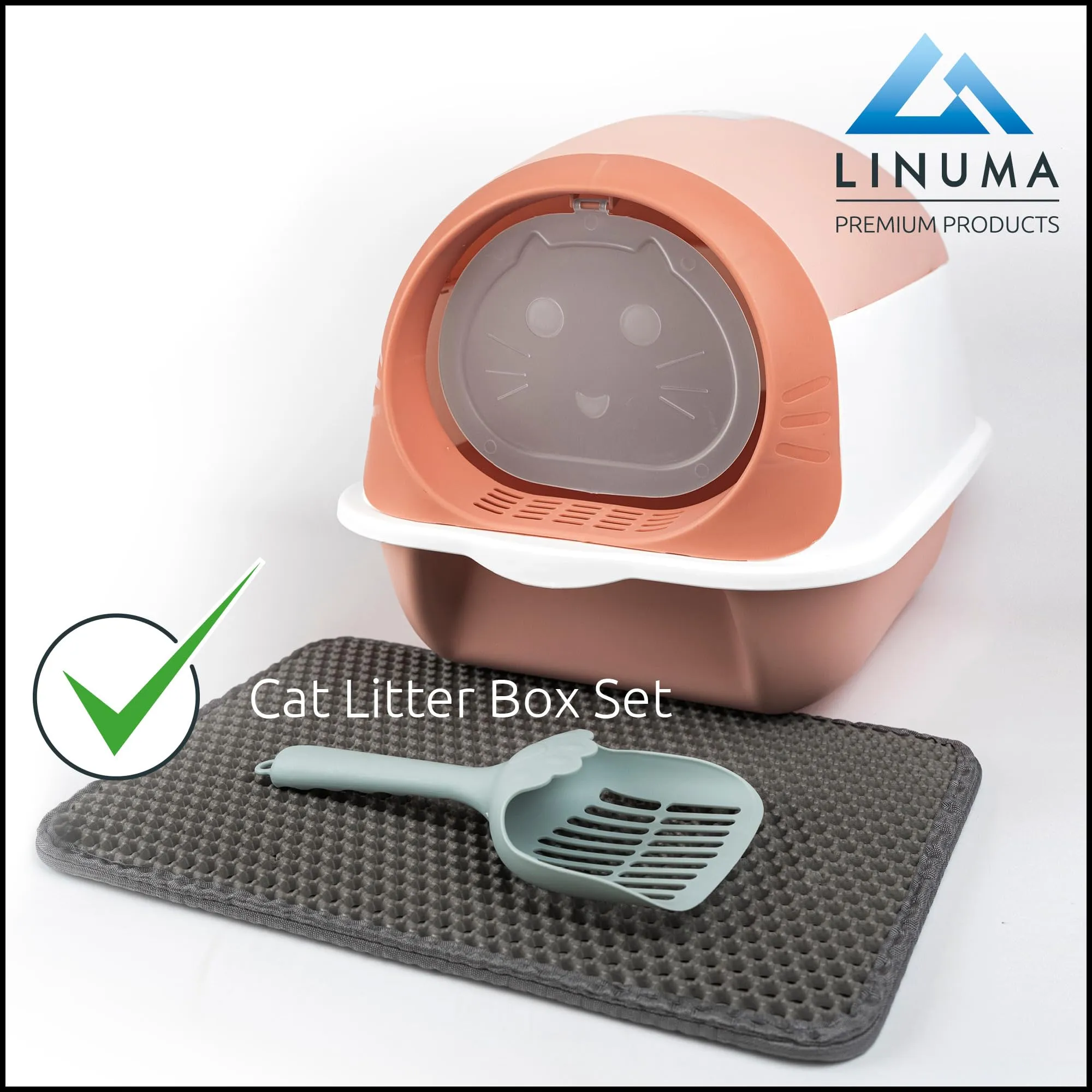 LINUMA Toilette per gatti rosa con bordo alto - immagine 5