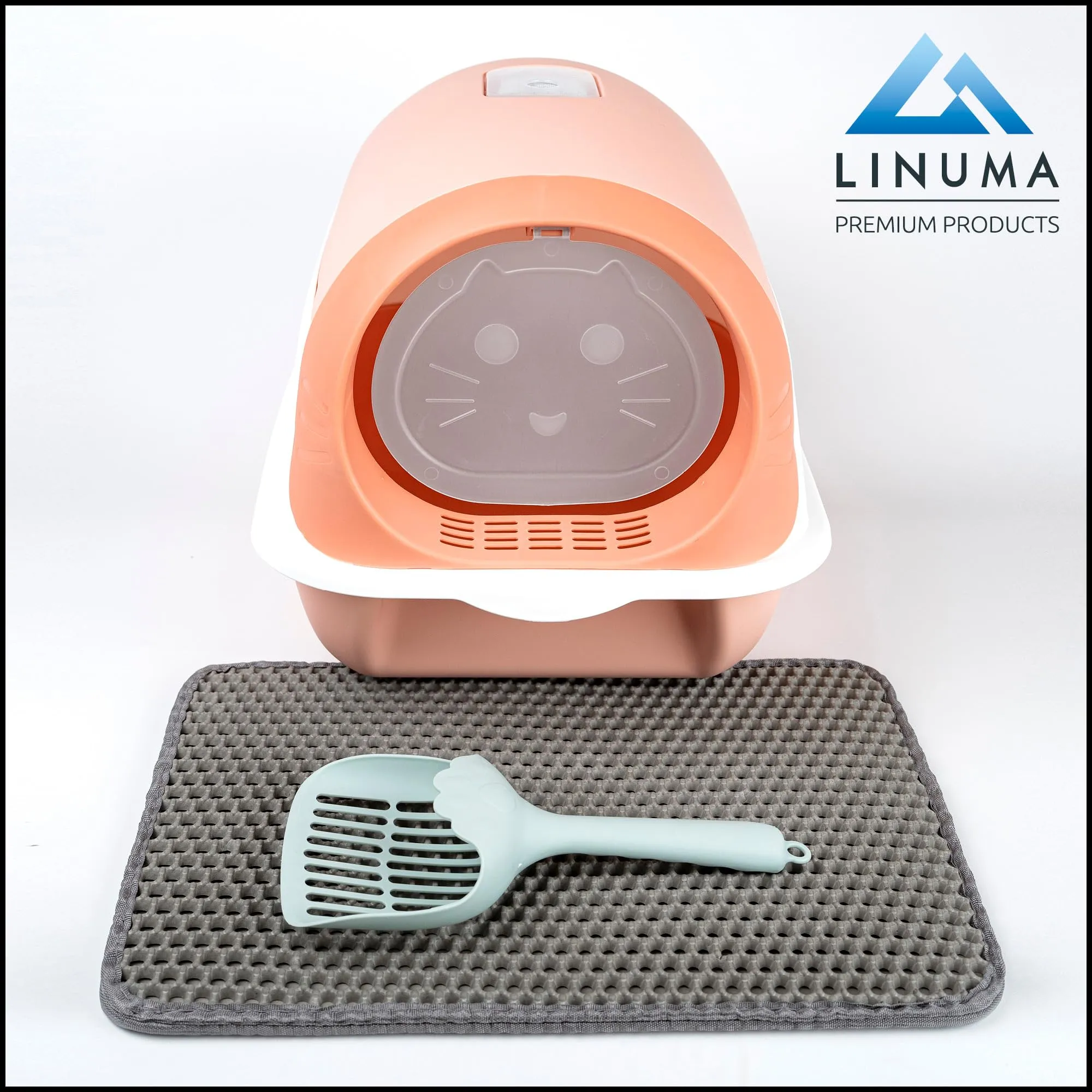 LINUMA Toilette per gatti rosa con bordo alto - immagine 7