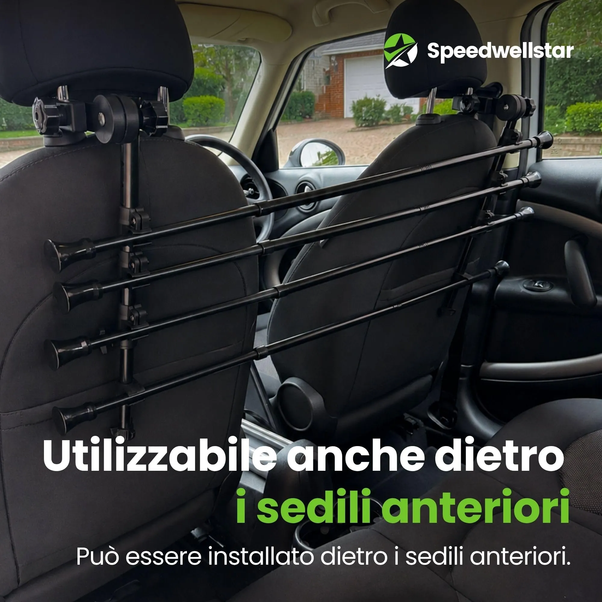 Speedwellstar Griglia per Bagagliaio con Fissaggio Regolabile ai Poggiatesta, Nero - immagine 9